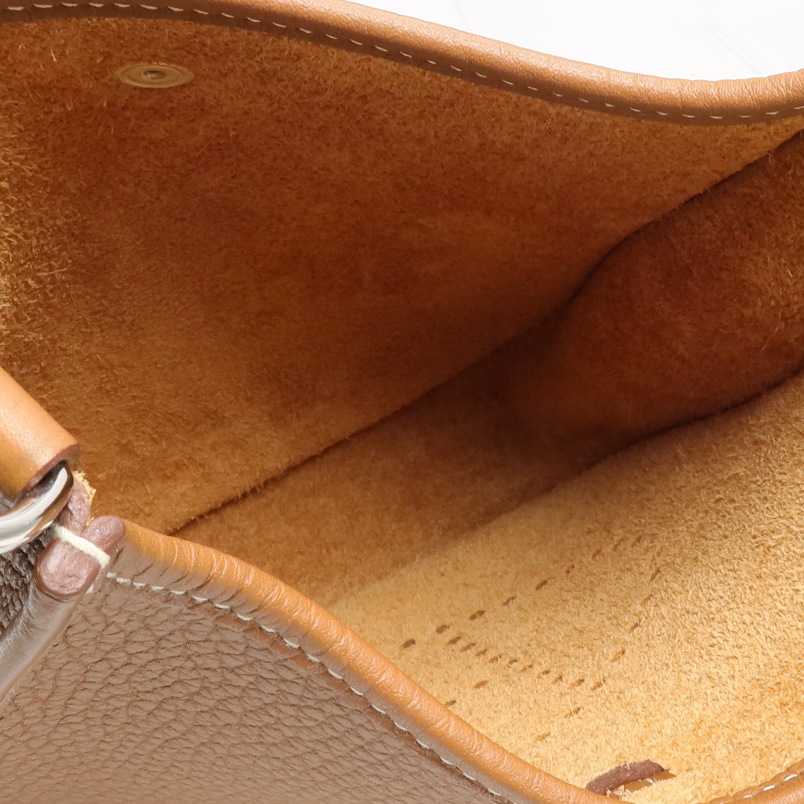 HERMES Clemence皮革Evelyne TPM銀扣肩背袋Gold