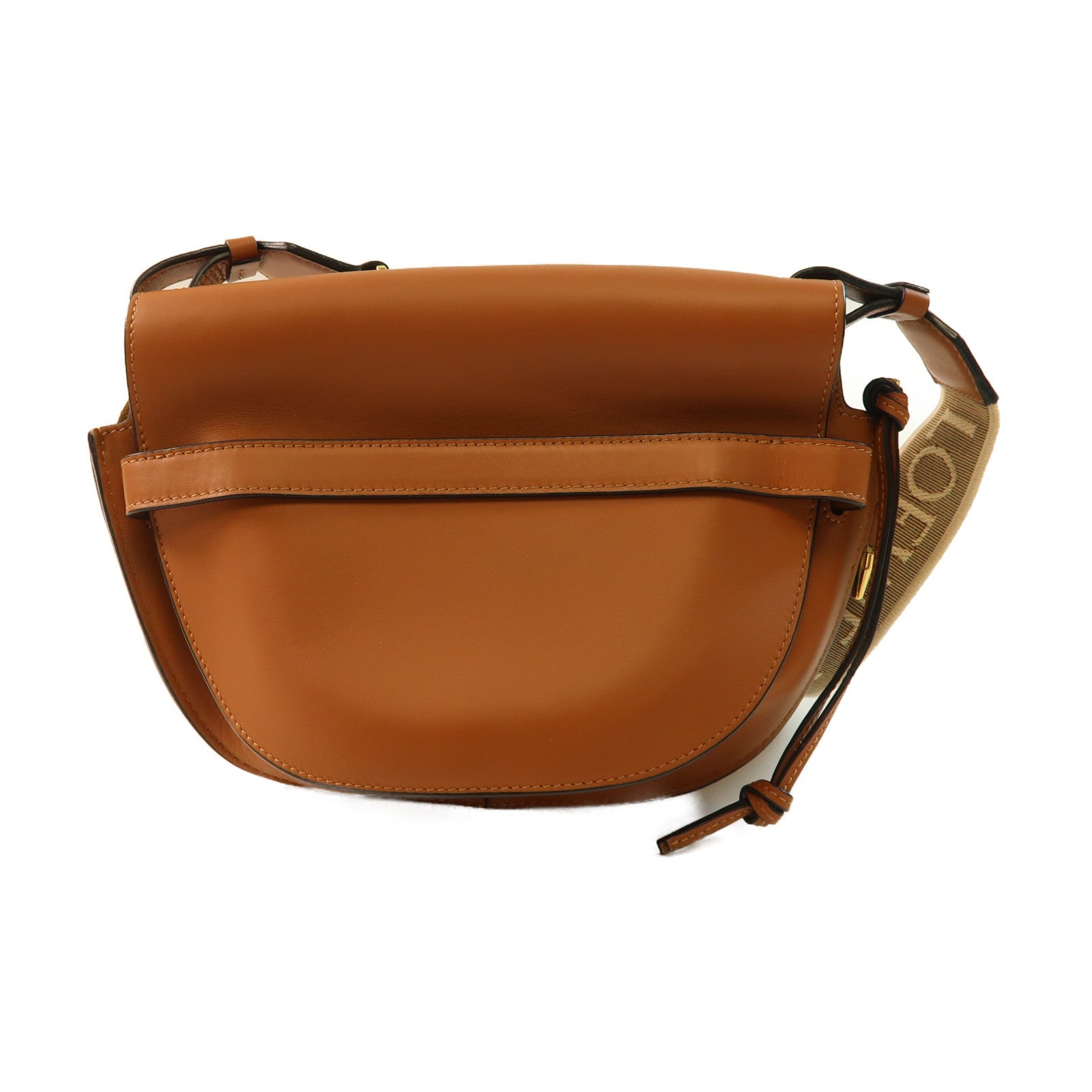 LOEWE 牛皮皮革Gate金扣肩背袋啡色