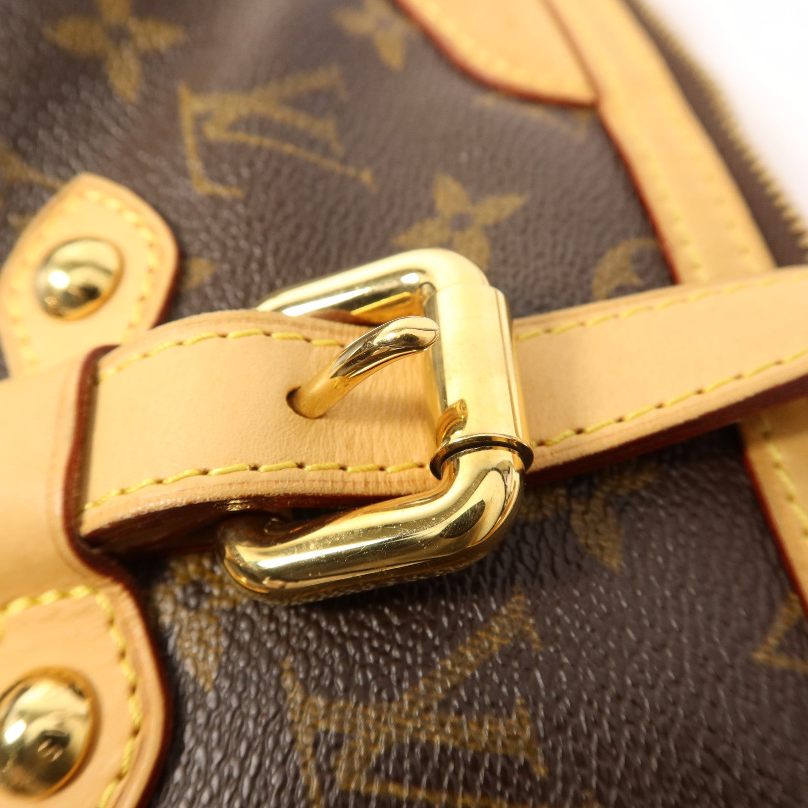 LOUIS VUITTON Monogram Palermo GM金扣手挽肩背兩用袋棕色