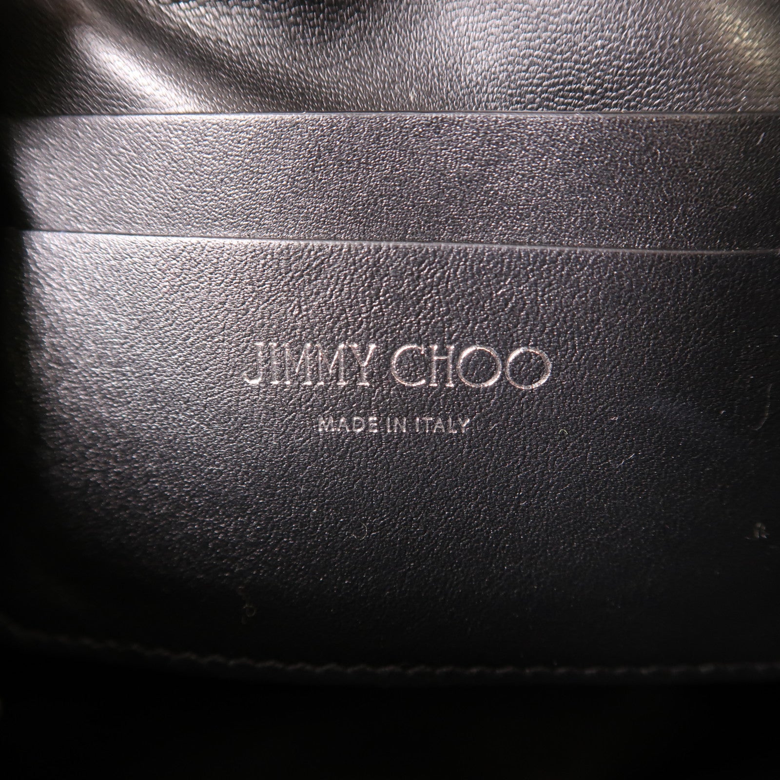 JIMMY CHOO 牛皮皮革Shoulder Bag銀扣鏈帶肩背袋黑色