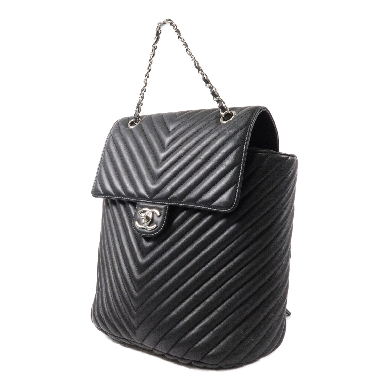CHANEL 牛皮皮革Urban Spirit Backpack鏈帶背包