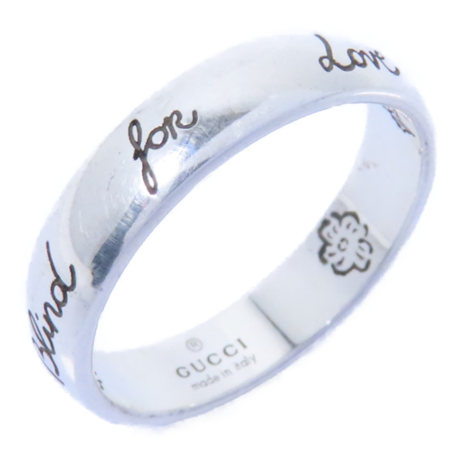 GUCCI 925純銀Blind Of Love Ring戒指銀色US#10