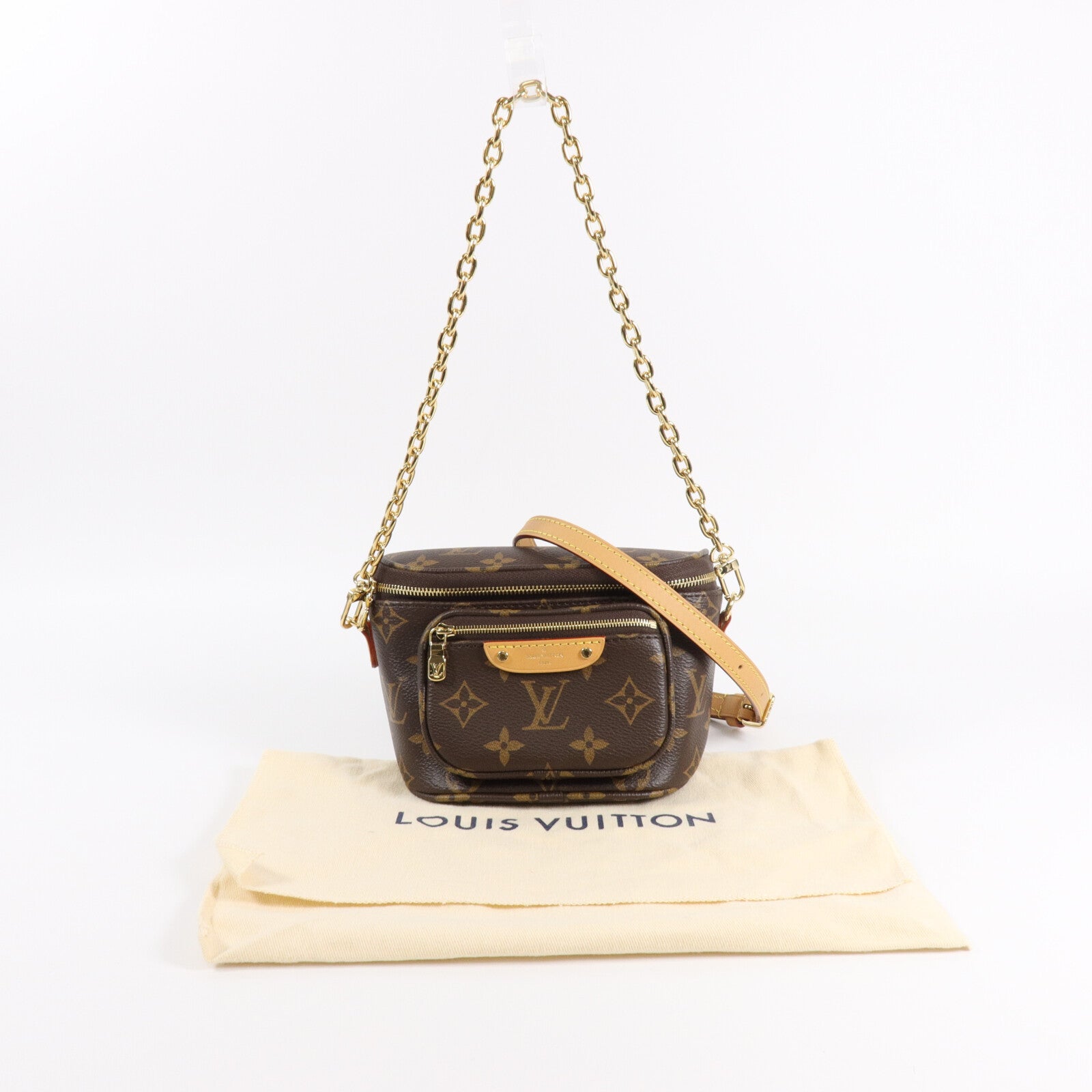 LOUIS VUITTON Monogram Mini Bumbag手挽肩背兩用袋棕色
