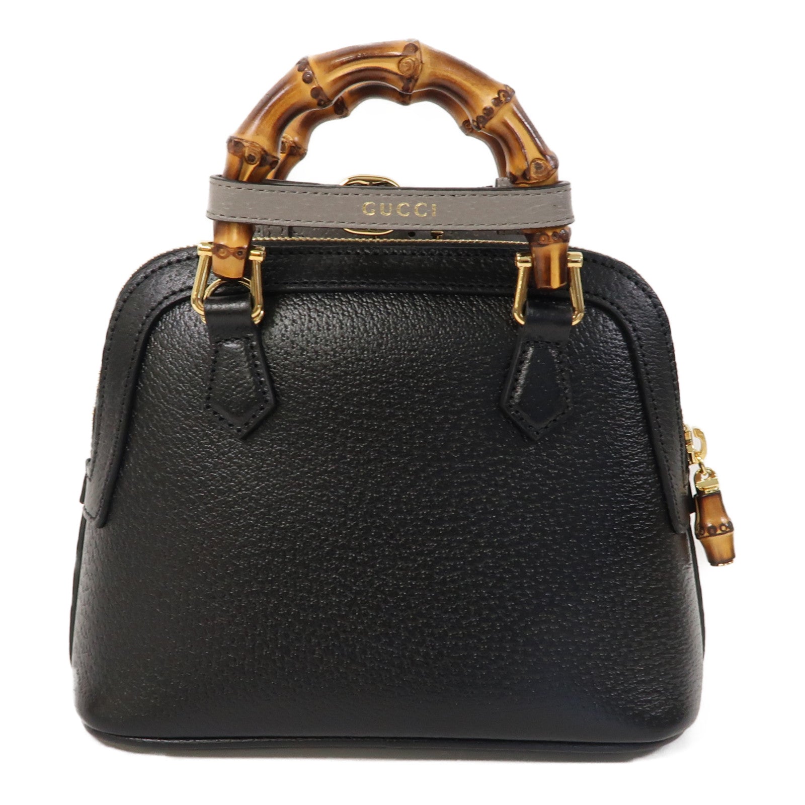 GUCCI 牛皮皮革Diana Mini金扣手挽肩背兩用袋黑色