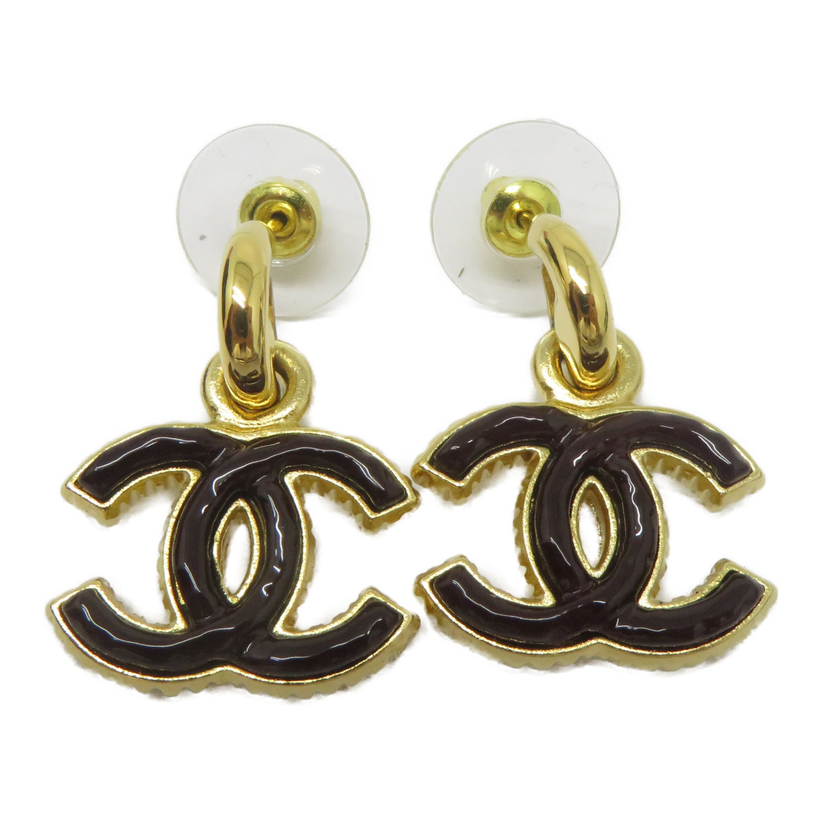 CHANEL 金屬Earrings耳環金色/啡色