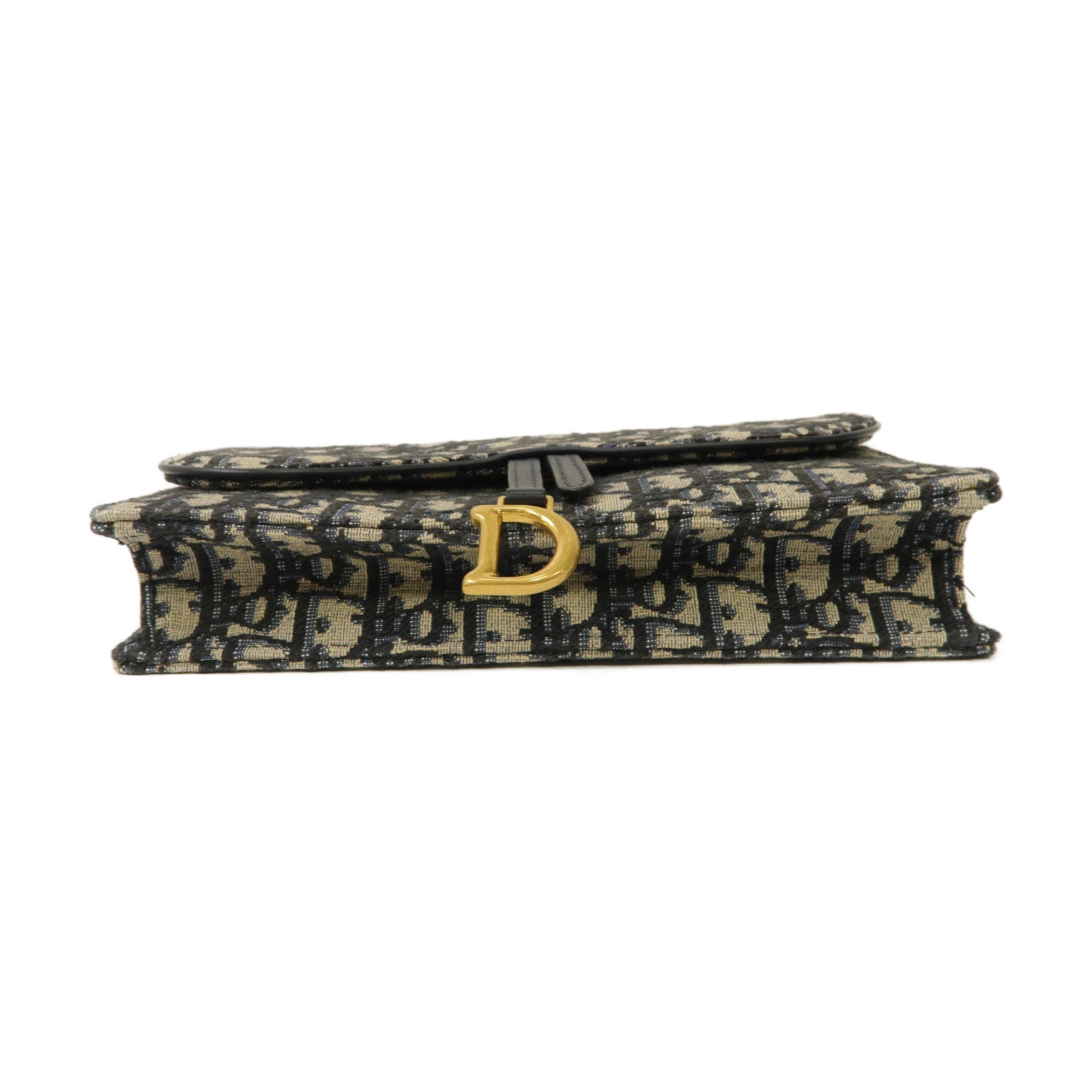 Dior 帆布Saddle金扣肩背袋藍色