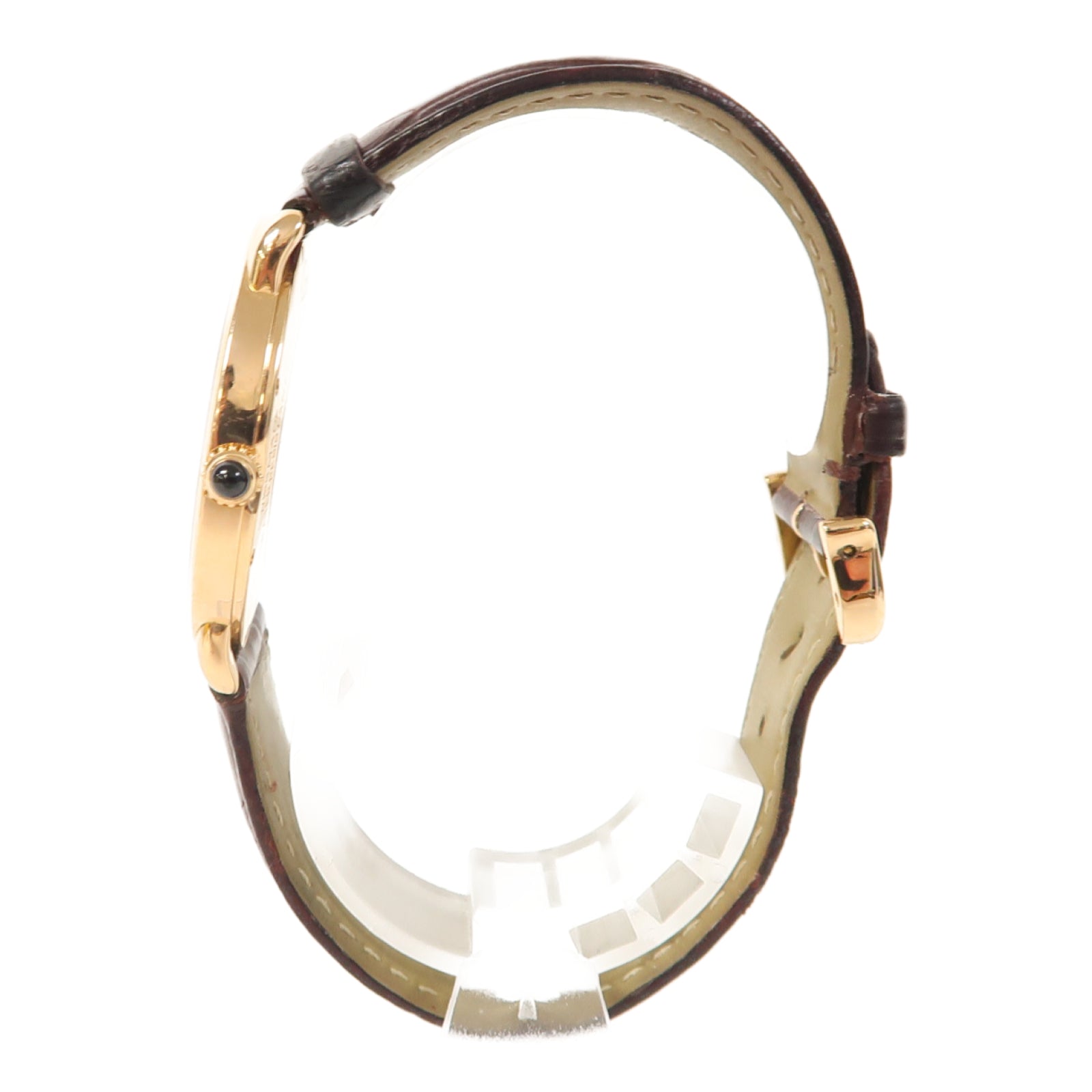 CARTIER Ronde Louis Cartier 18K玫瑰金手錶手動機芯白色