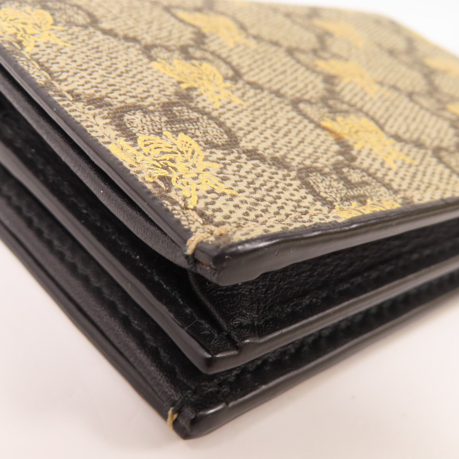 GUCCI 塗層帆布Bee Card Case金扣零錢包/卡套