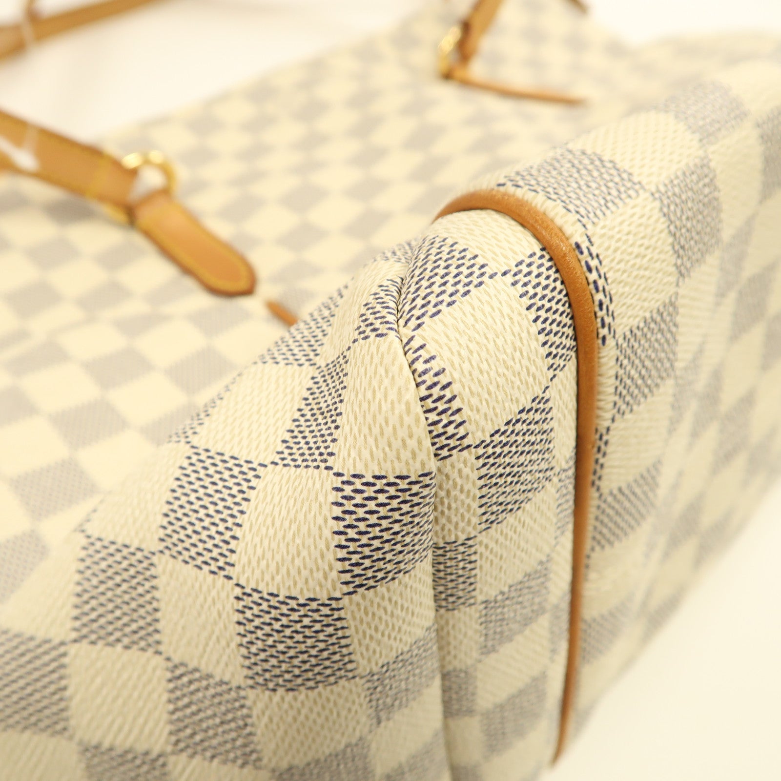 LOUIS VUITTON Damier Azur Totally MM銀扣肩背袋白色