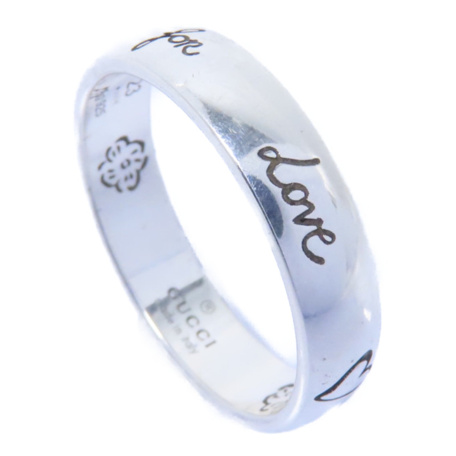 GUCCI 925純銀Blind Of Love Ring戒指銀色US#10