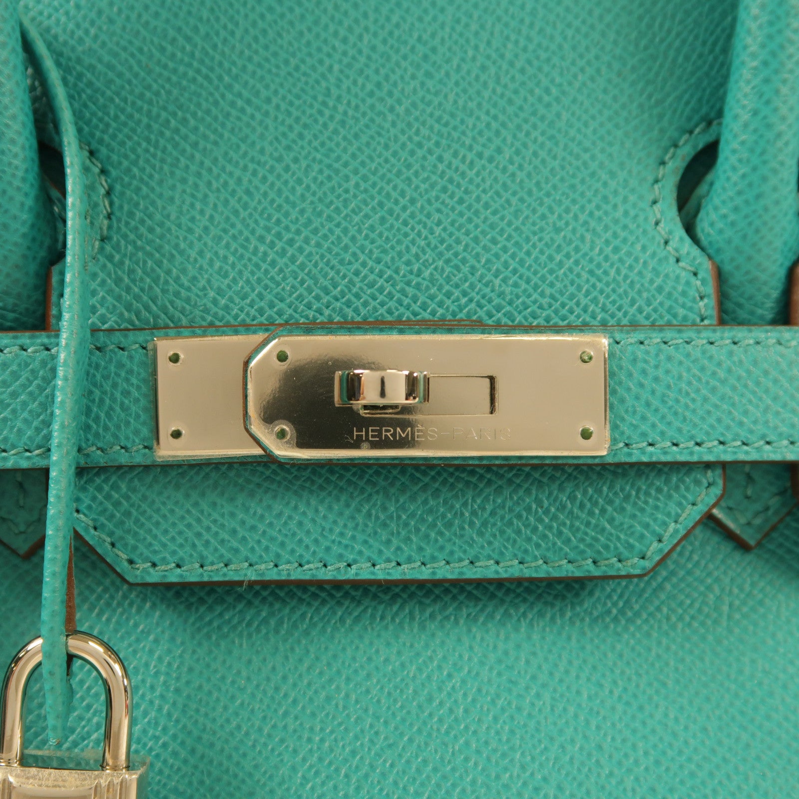 HERMES Epsom皮革Birkin 30銀扣手挽袋7F Bleu Paon