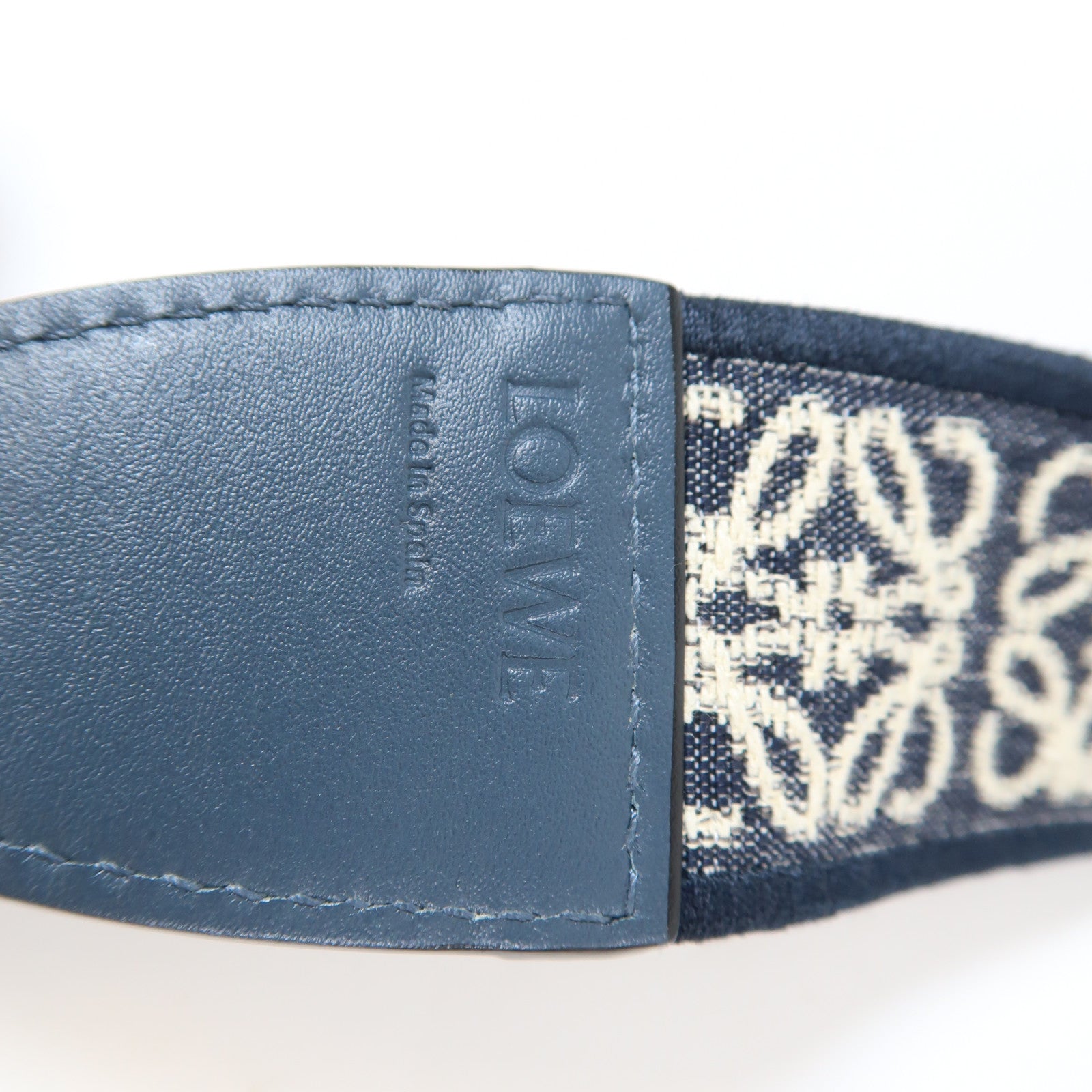 LOEWE 牛皮皮革Mini Gate金扣肩背袋深藍色