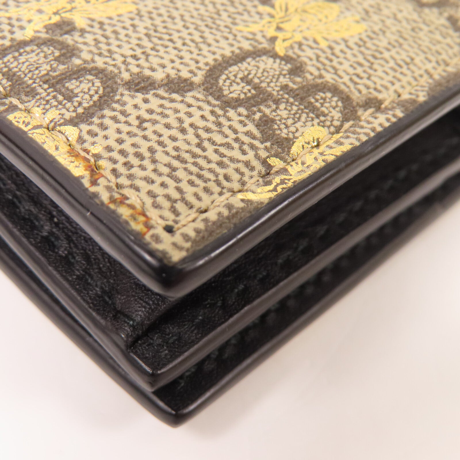 GUCCI 塗層帆布Bee Card Case金扣零錢包/卡套