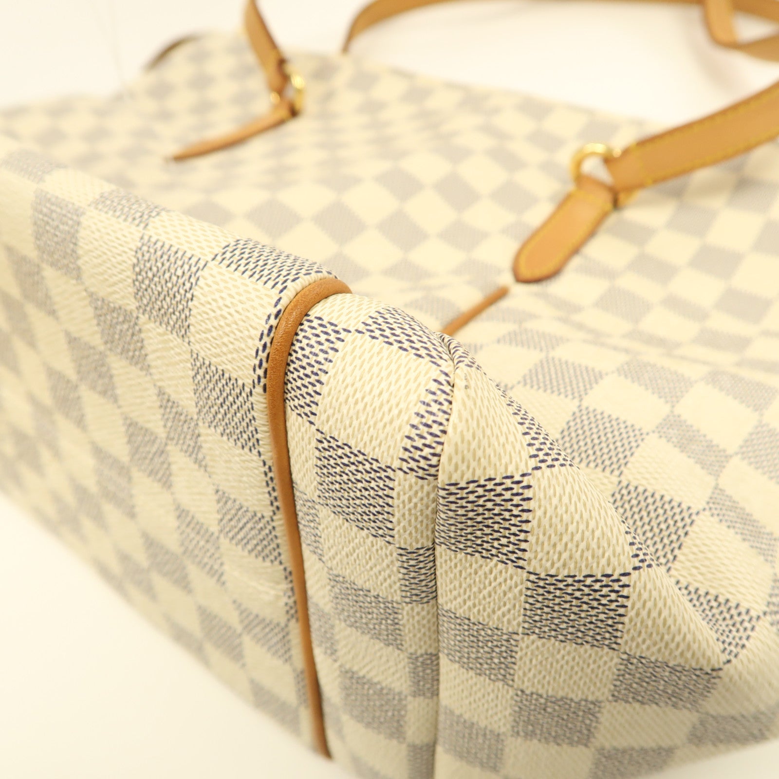 LOUIS VUITTON Damier Azur Totally MM銀扣肩背袋白色