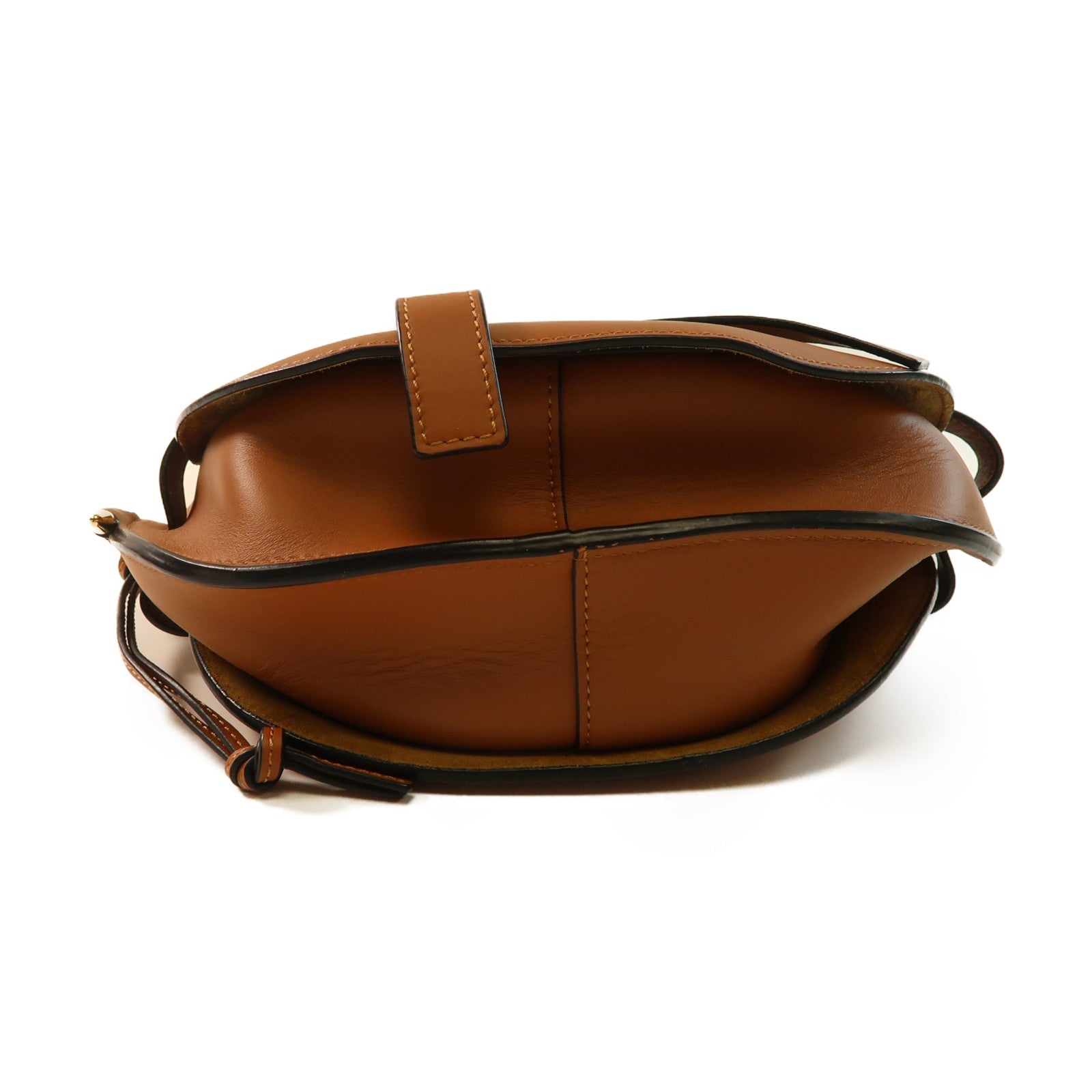 LOEWE 牛皮皮革Gate金扣肩背袋啡色