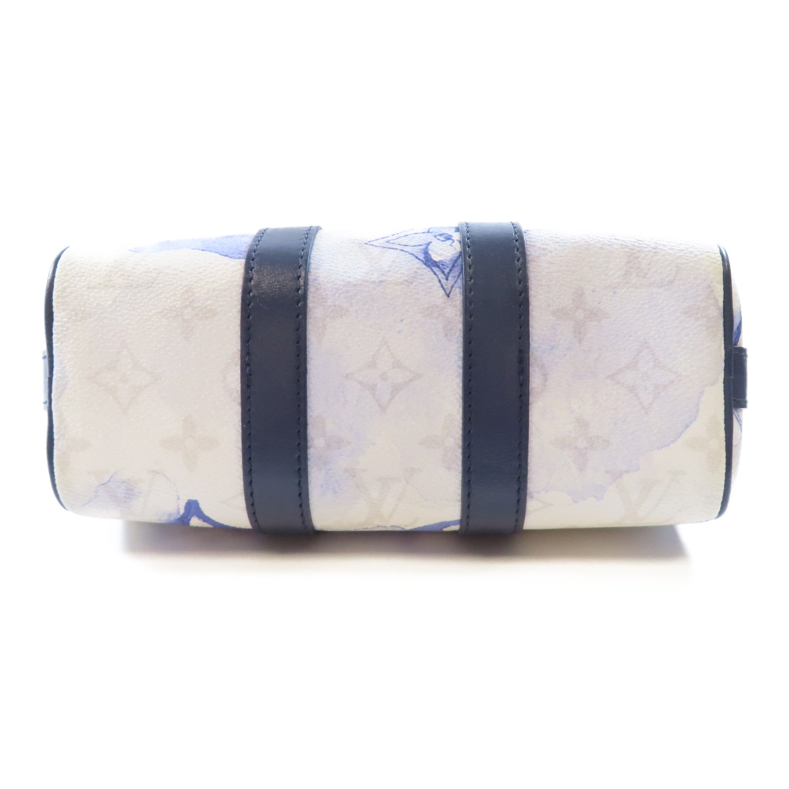 LOUIS VUITTON Watercolor Monogram Keepall XS銀扣手挽肩背兩用袋白色/藍色