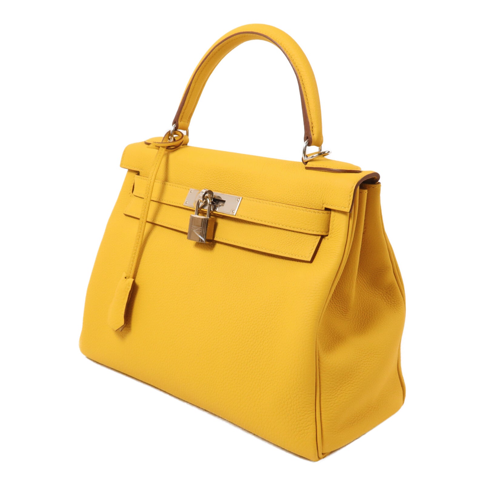 HERMES Togo皮革Kelly II 28手挽肩背兩用袋Jaune Ambre