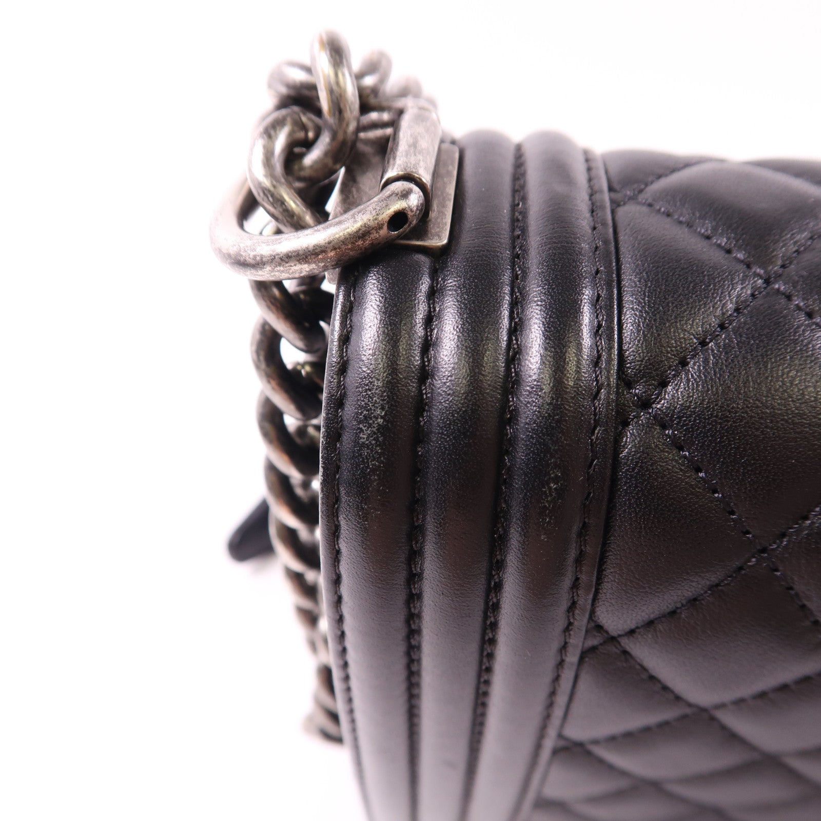 CHANEL 羊皮皮革Boy 25鏈帶肩背袋