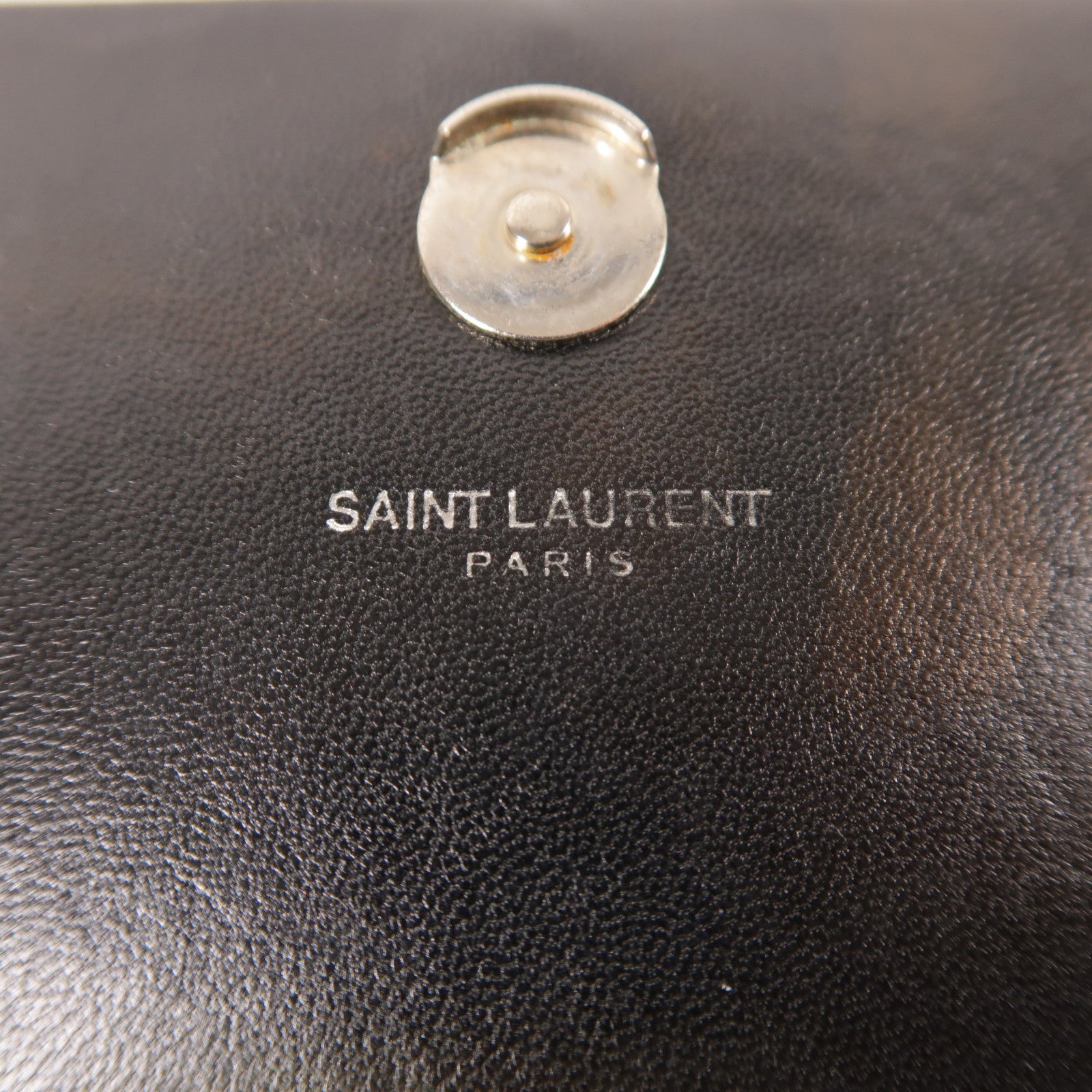 YVES SAINT LAURENT YSL SHW Chain Shoulder Bag 452159 Calfskin Leather Black