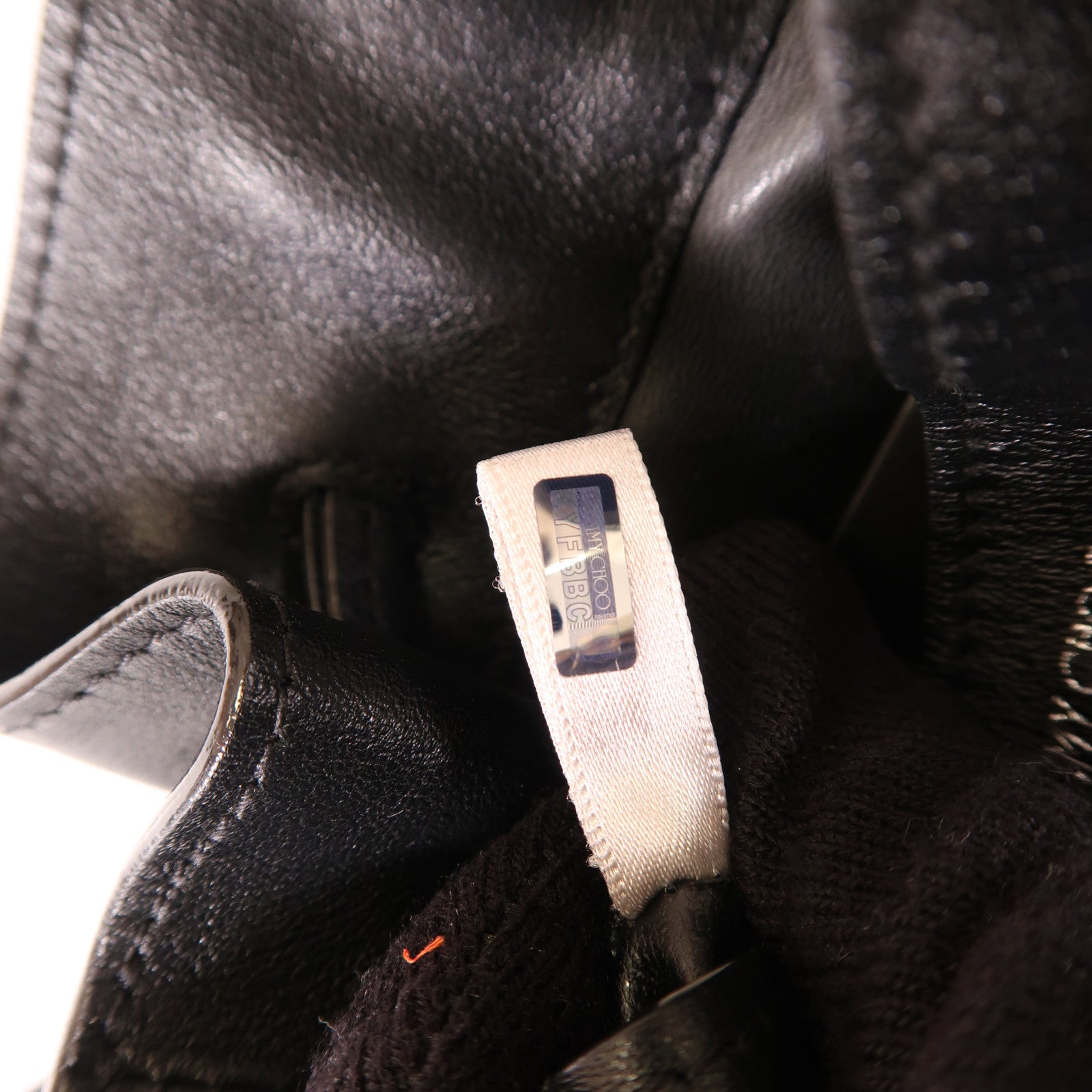 JIMMY CHOO 牛皮皮革Shoulder Bag銀扣鏈帶肩背袋黑色