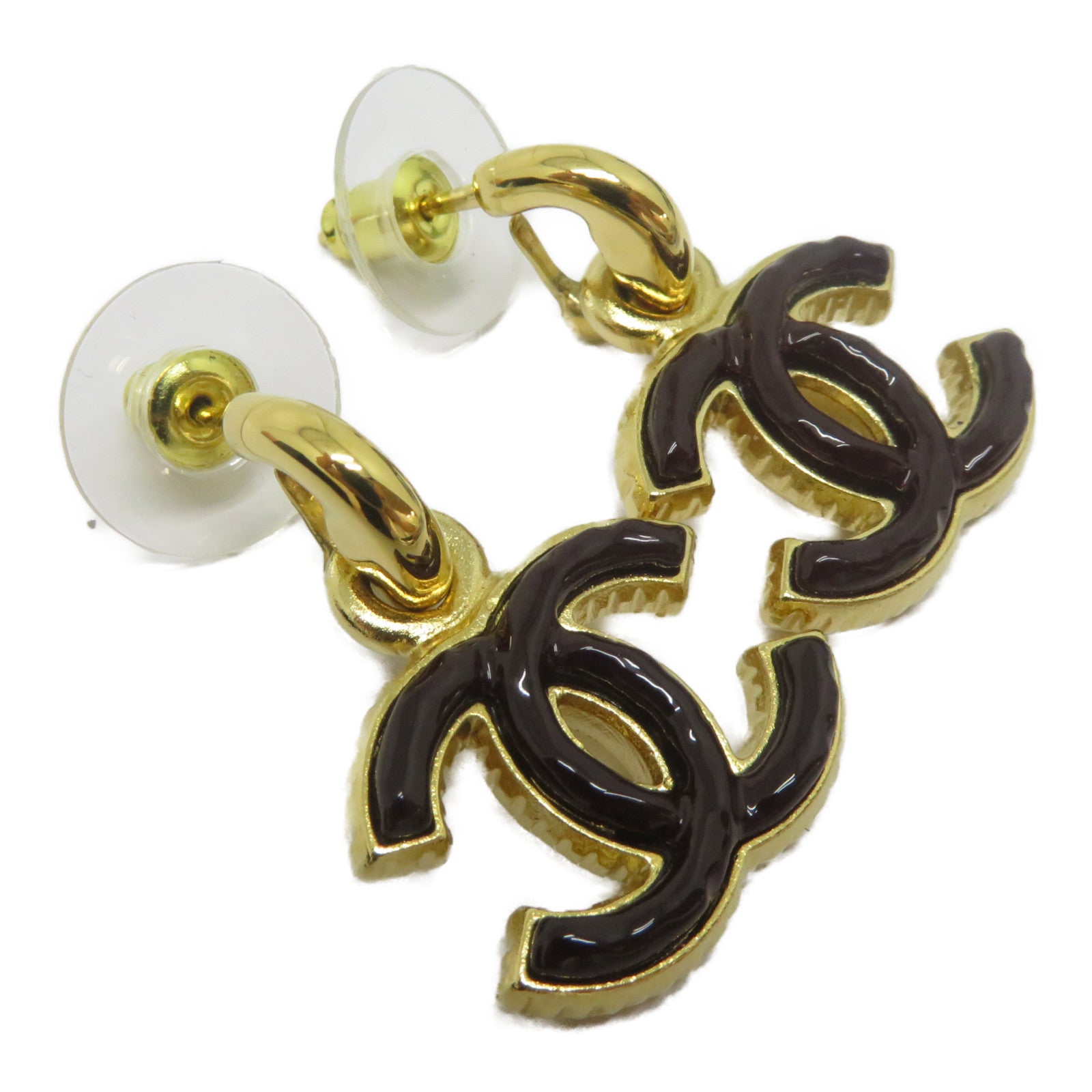 CHANEL 金屬Earrings耳環金色/啡色