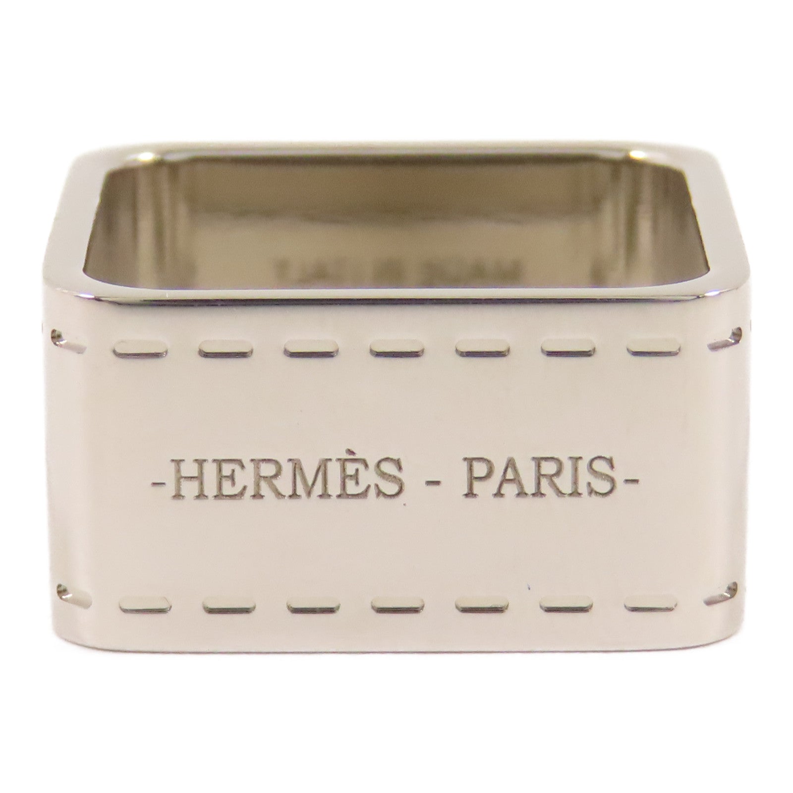 HERMES Scarf Ring Holder Metal Silver