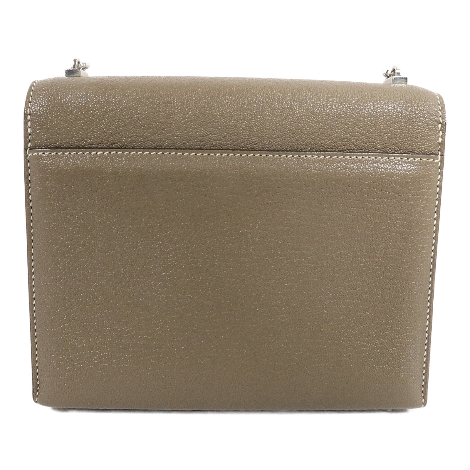 HERMES Chevre皮革Verrou Mini鏈帶肩背袋Etoupe