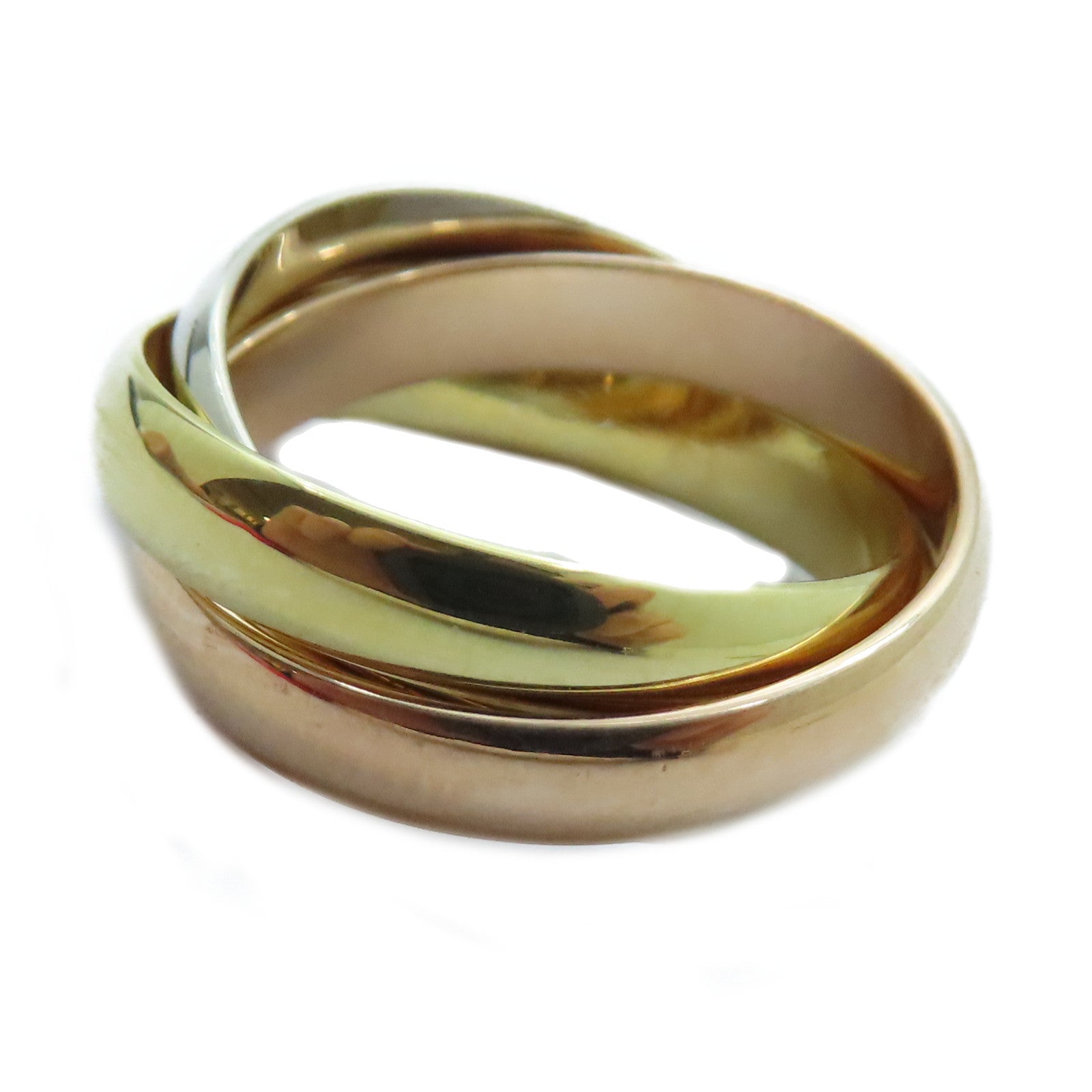 CARTIER 18K黃金/白金/玫瑰金Trinity Ring戒指Cartier#51/US#5.75