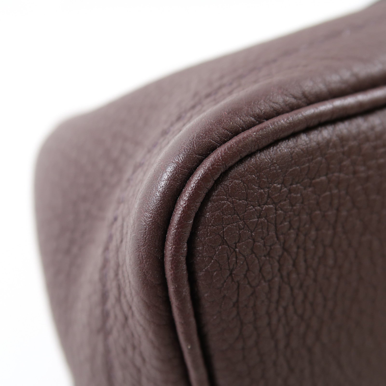 HERMES Negonda皮革Garden Party TPM銀扣手挽袋Rouge Sellier啡色