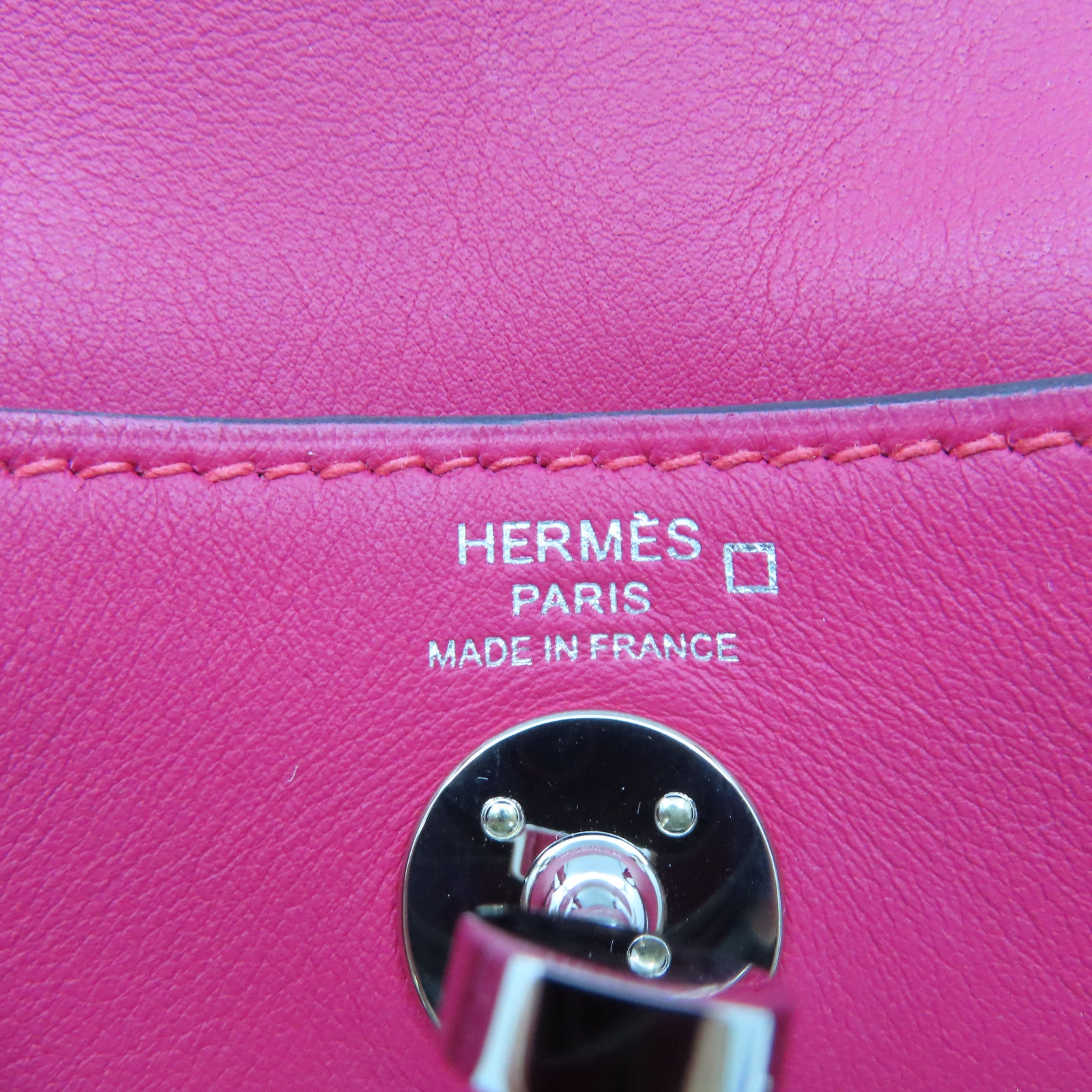 HERMES Swift皮革/鱷魚皮革Mini Lindy Touch Shoulder Bag銀扣肩背袋90 Framboise/紅莓色