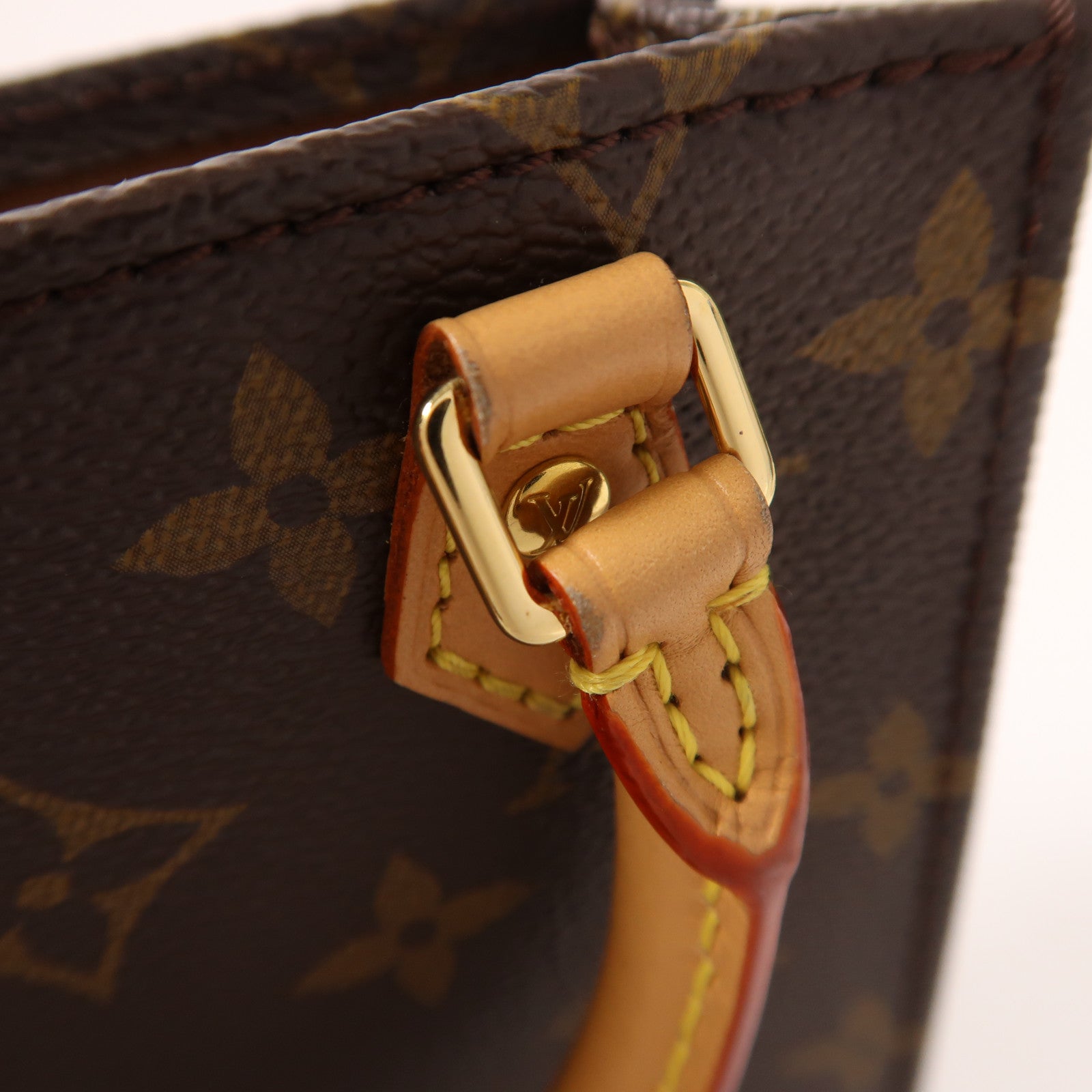 LOUIS VUITTON Monogram Petit Sac Plat金扣手挽肩背兩用袋