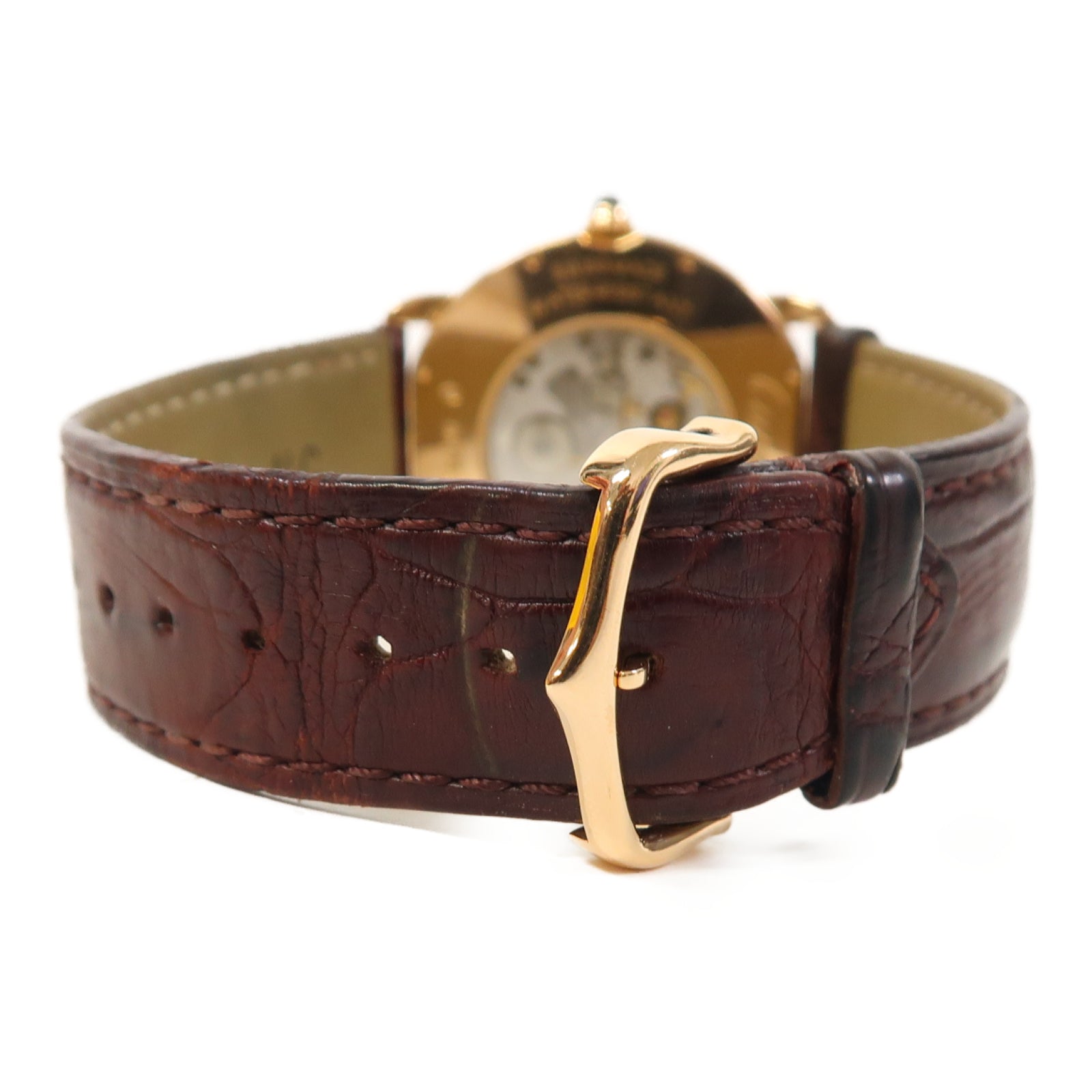 CARTIER Ronde Louis Cartier 18K玫瑰金手錶手動機芯白色