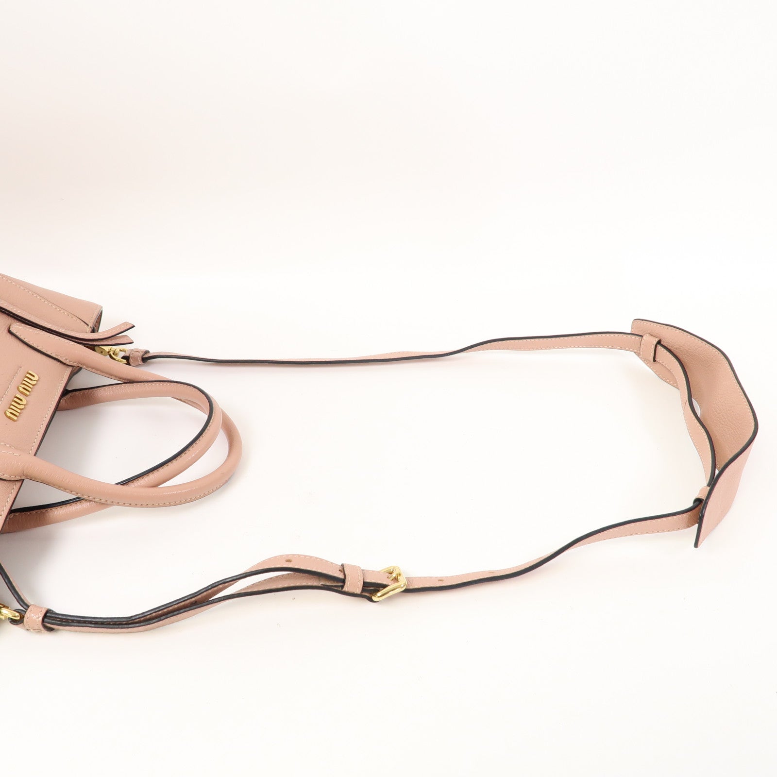 Miu Miu 牛皮皮革Shoulder Bag金扣手挽肩背兩用袋粉紅色