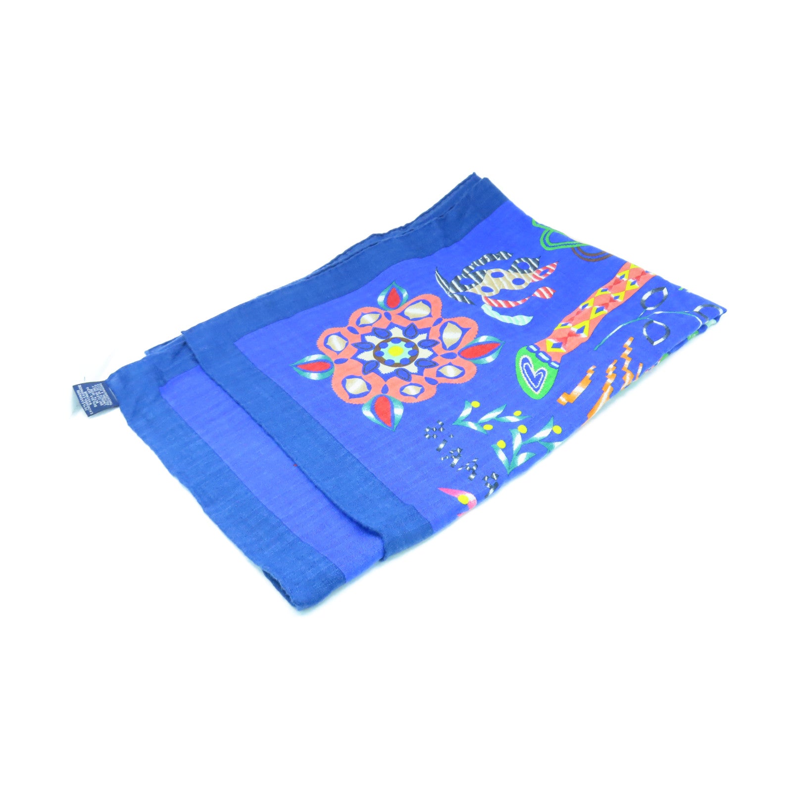 HERMES 【激減優惠】羊絨/絲質Scarf圍巾藍色