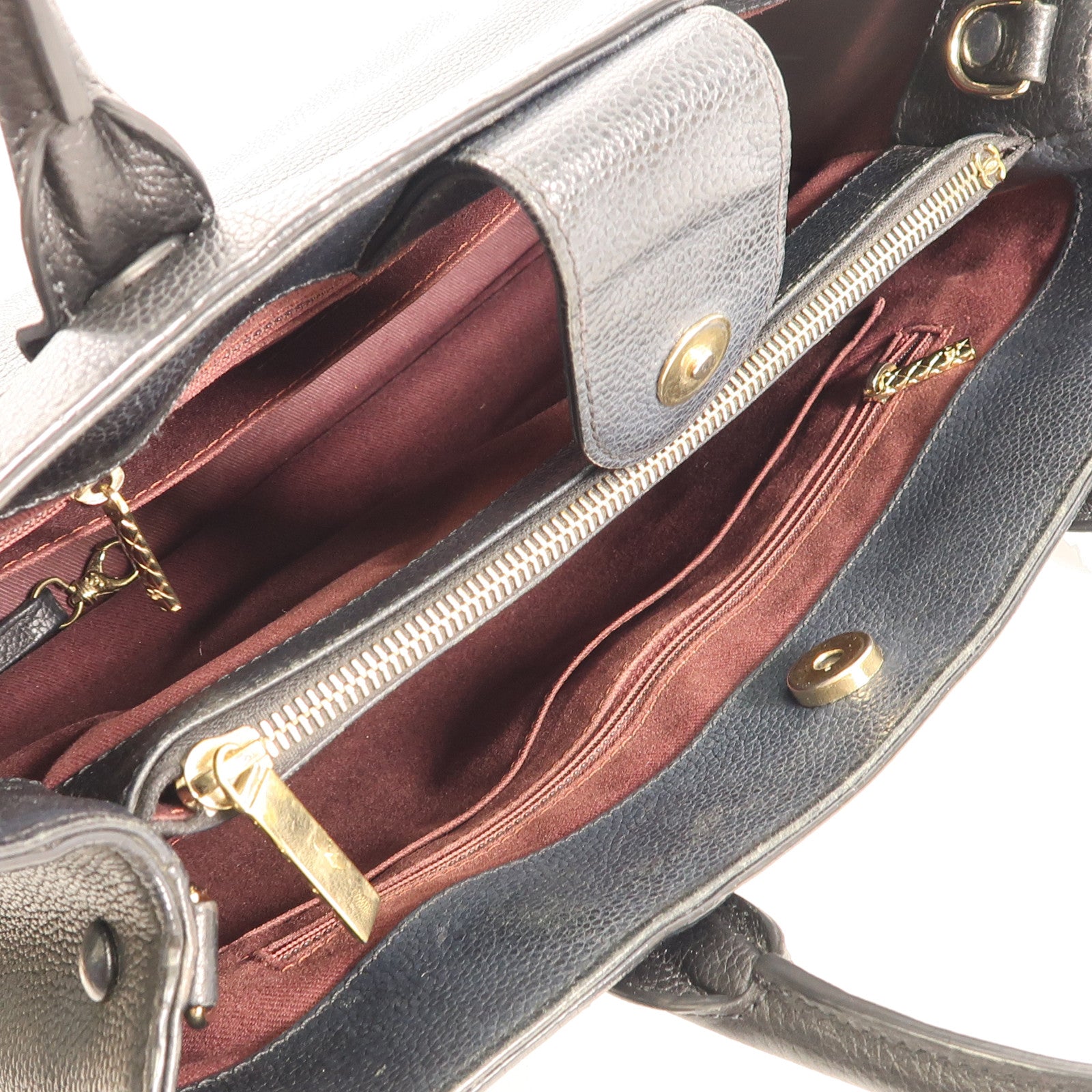 CHANEL 【激減優惠】牛皮皮革2 Way Shoulder Bag金扣手挽肩背兩用袋