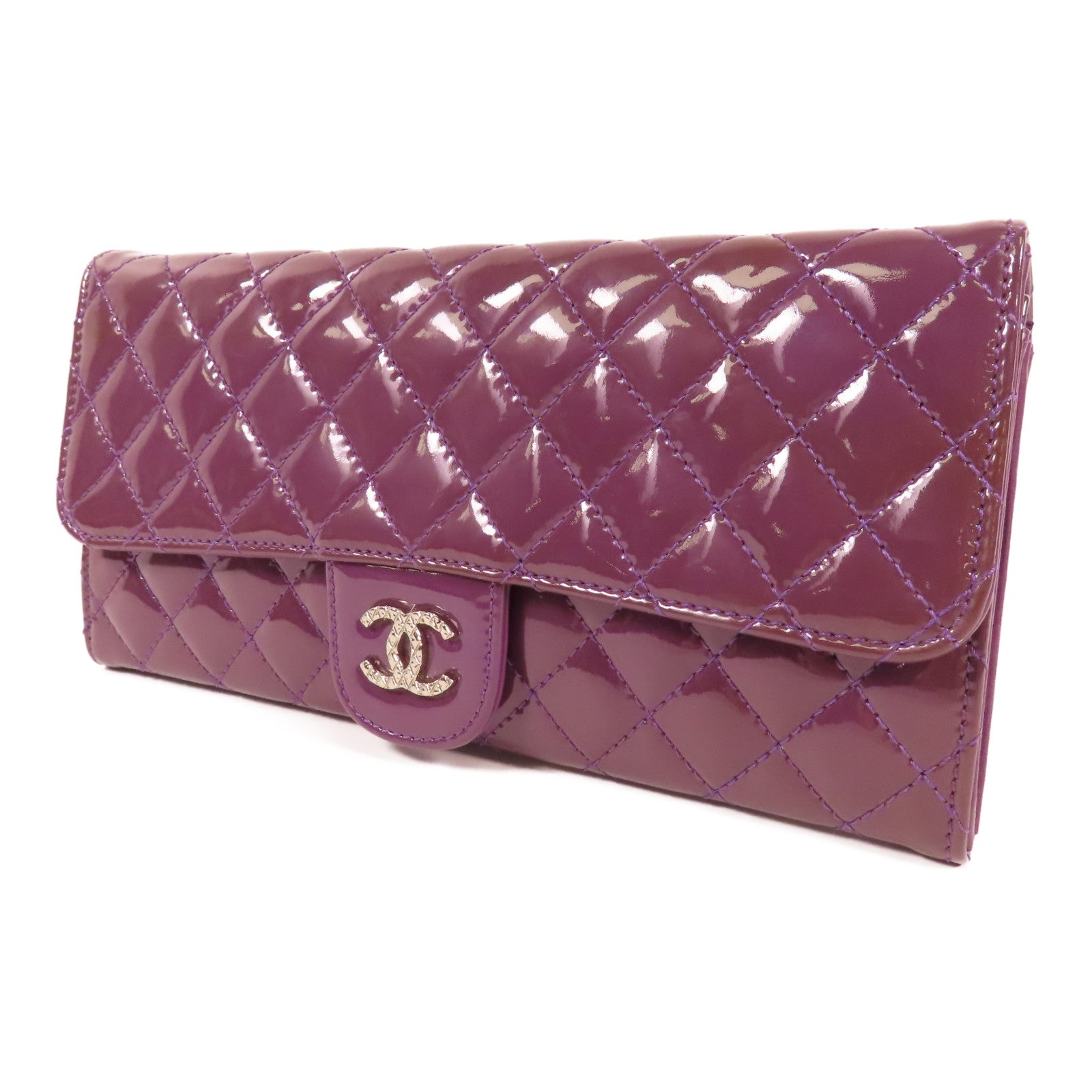 CHANEL 漆皮皮革Shoulder Bag銀扣鏈帶肩背袋