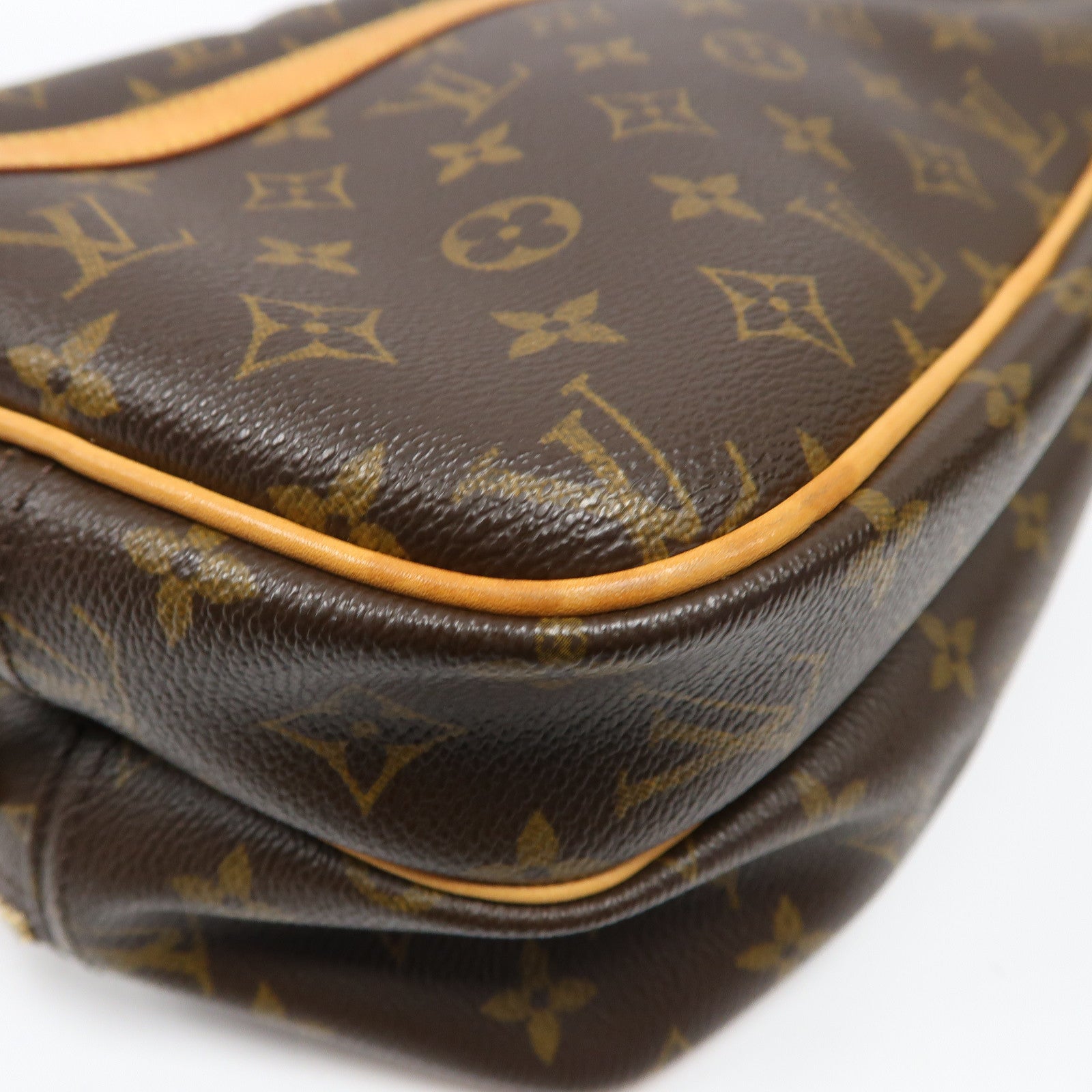 LOUIS VUITTON Monogram Reporter PM金扣肩背袋啡色