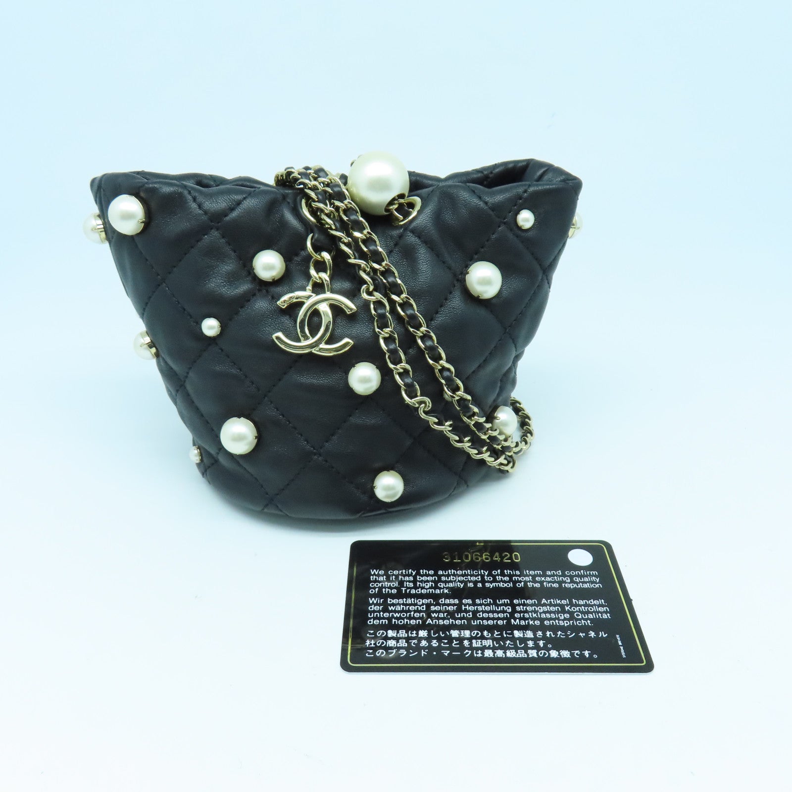 CHANEL 【清倉大減價】牛皮皮革Shoulder Bag金扣鏈帶肩背袋黑色