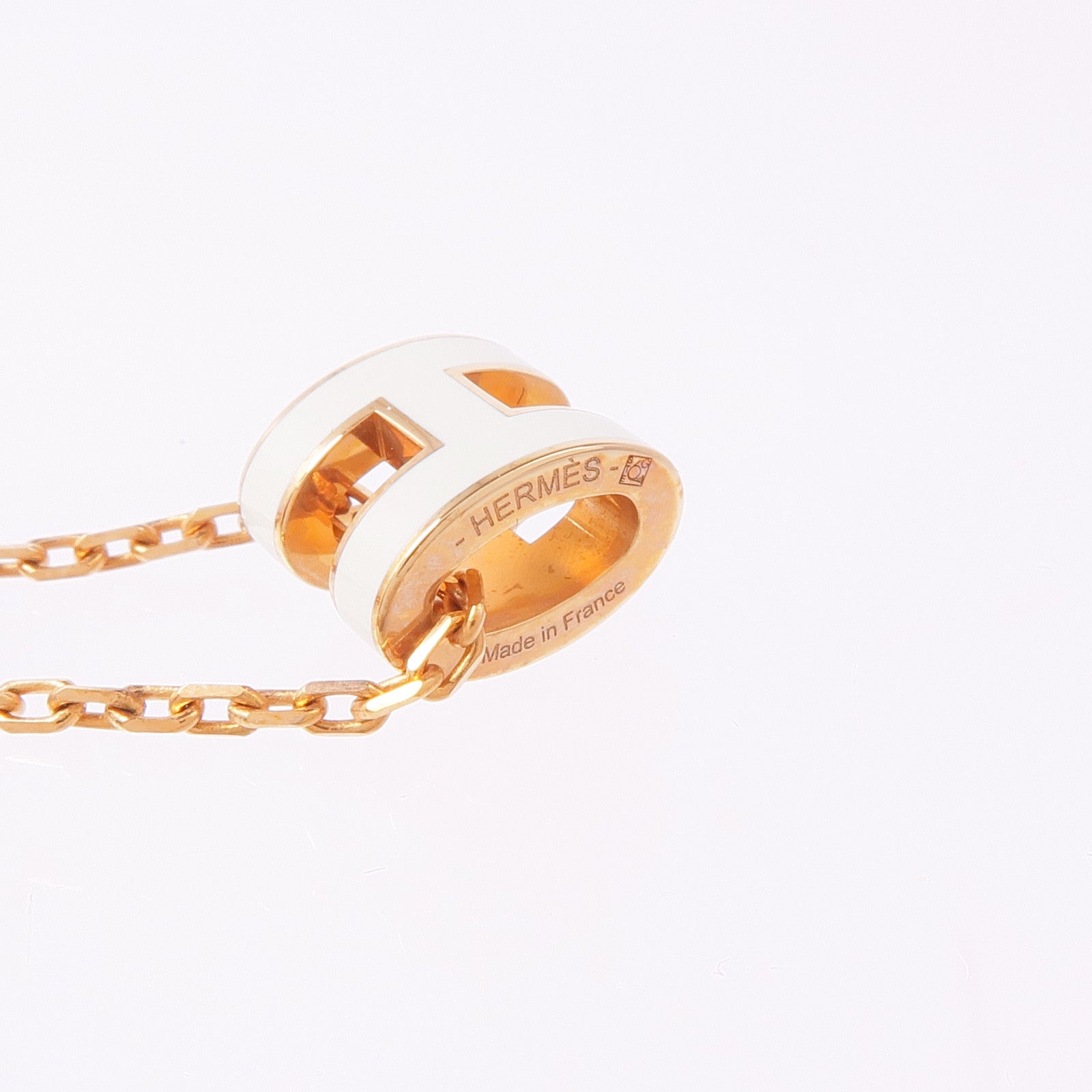 HERMES 金屬Mini Pop H項鍊Blanc