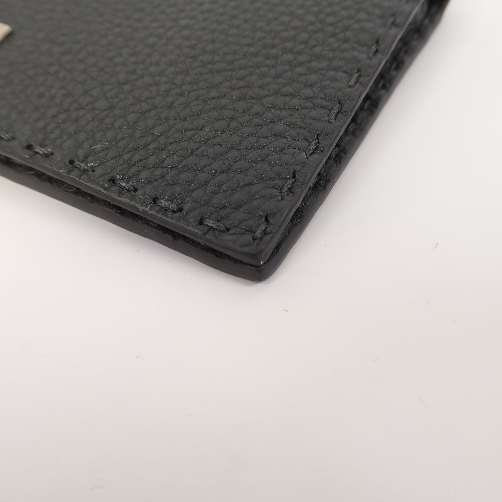 FENDI 牛皮皮革 Selleria銀扣長錢包灰色