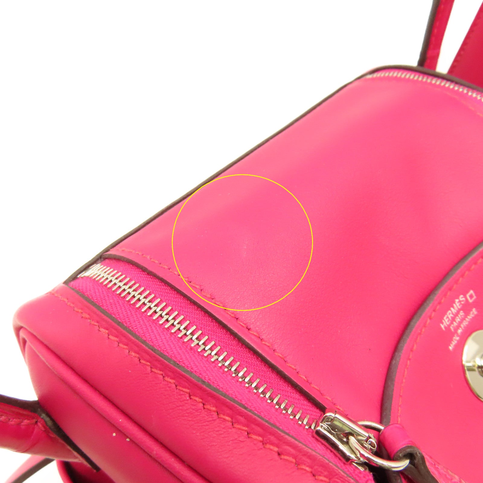 HERMES Swift皮革/鱷魚皮革Mini Lindy Touch Shoulder Bag銀扣肩背袋90 Framboise/紅莓色
