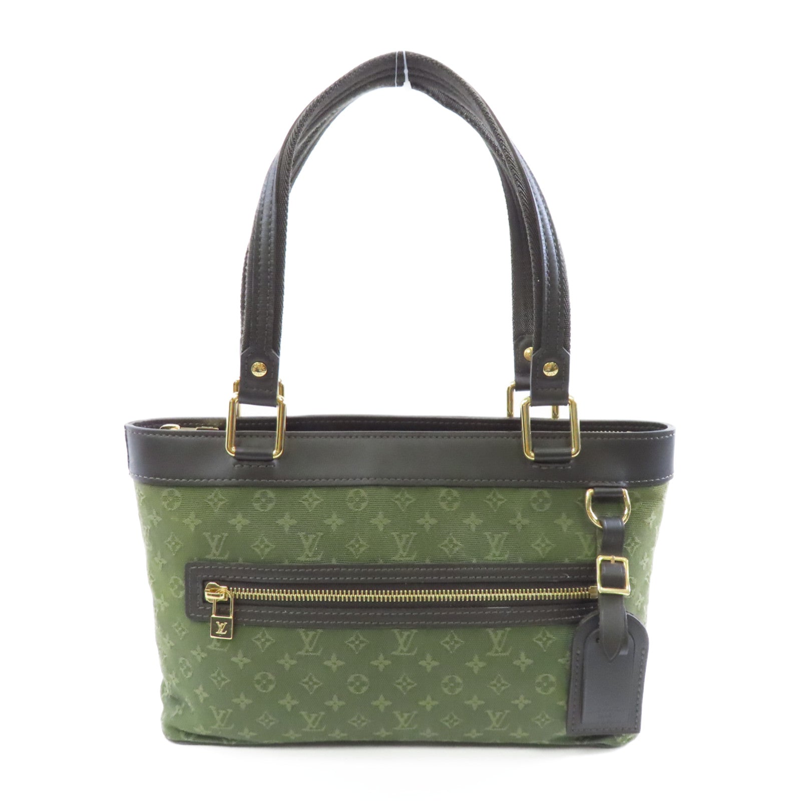 LOUIS VUITTON 帆布Lucille PM金扣肩背袋綠色
