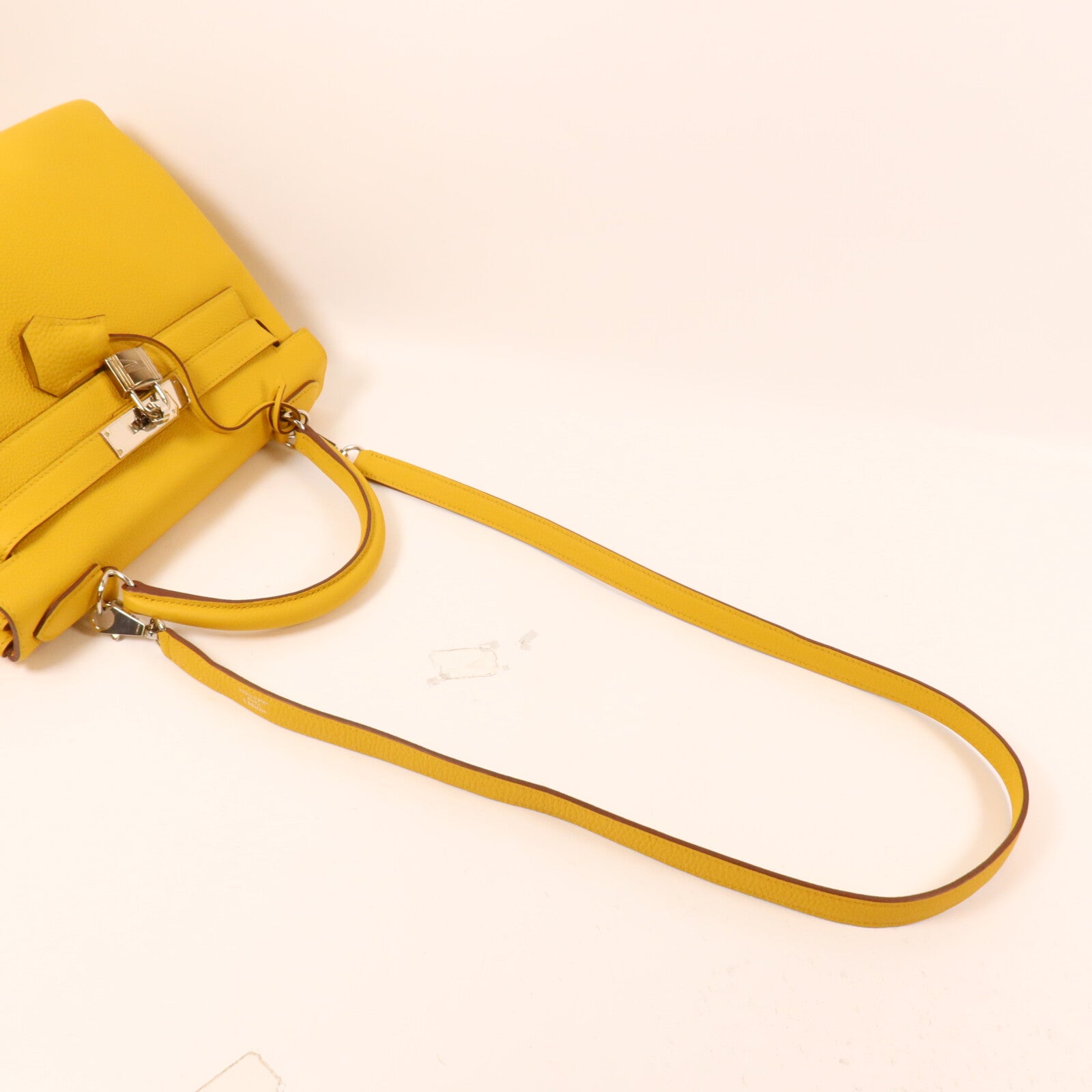 HERMES Togo皮革Kelly II 28手挽肩背兩用袋Jaune Ambre