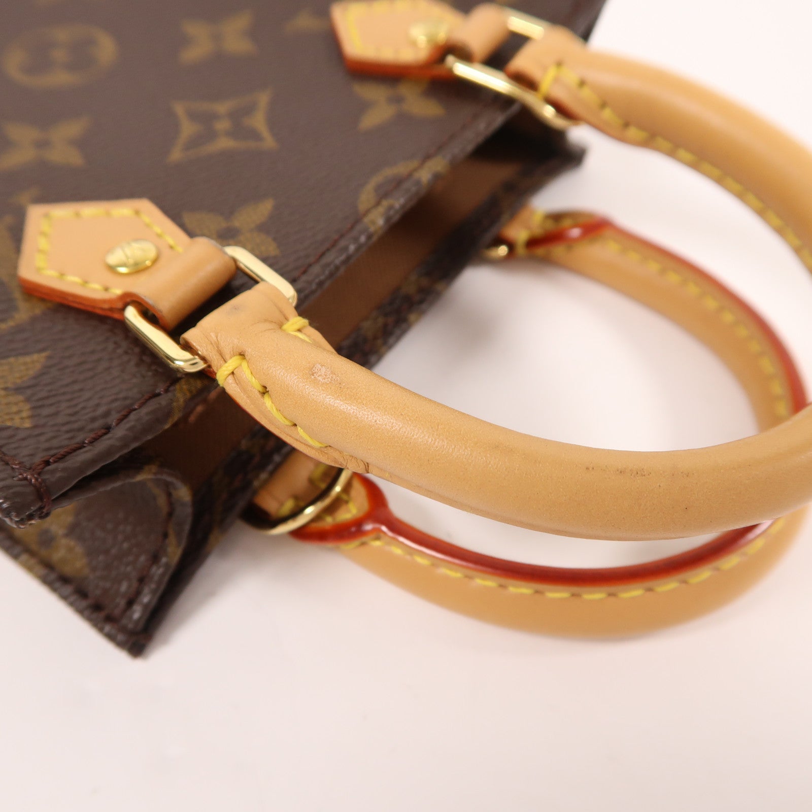 LOUIS VUITTON Monogram Petit Sac Plat金扣手挽肩背兩用袋