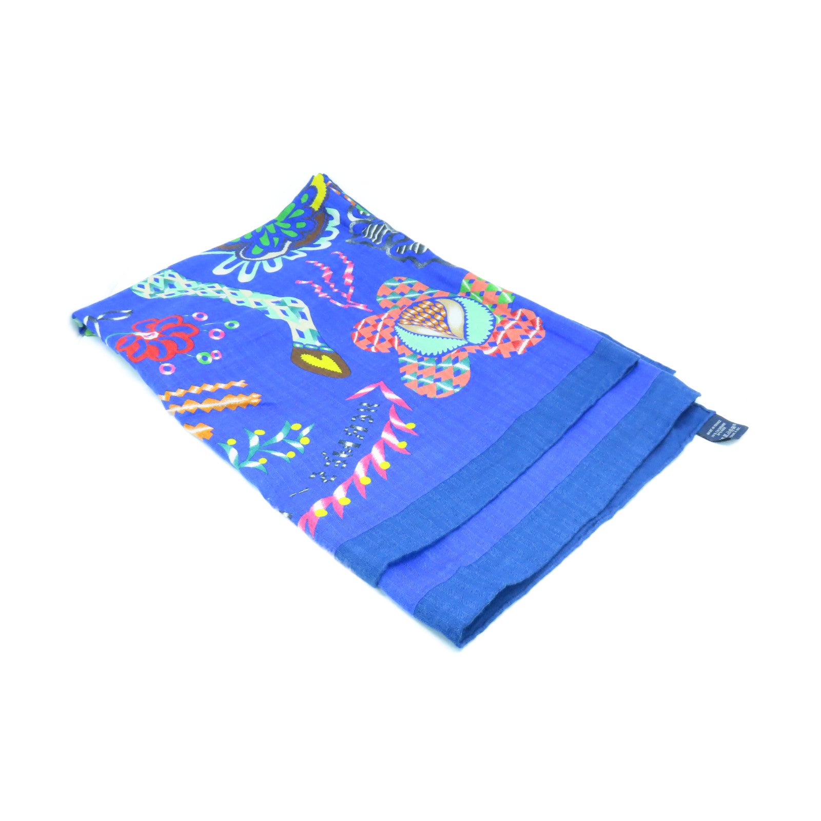 HERMES 【激減優惠】羊絨/絲質Scarf圍巾藍色