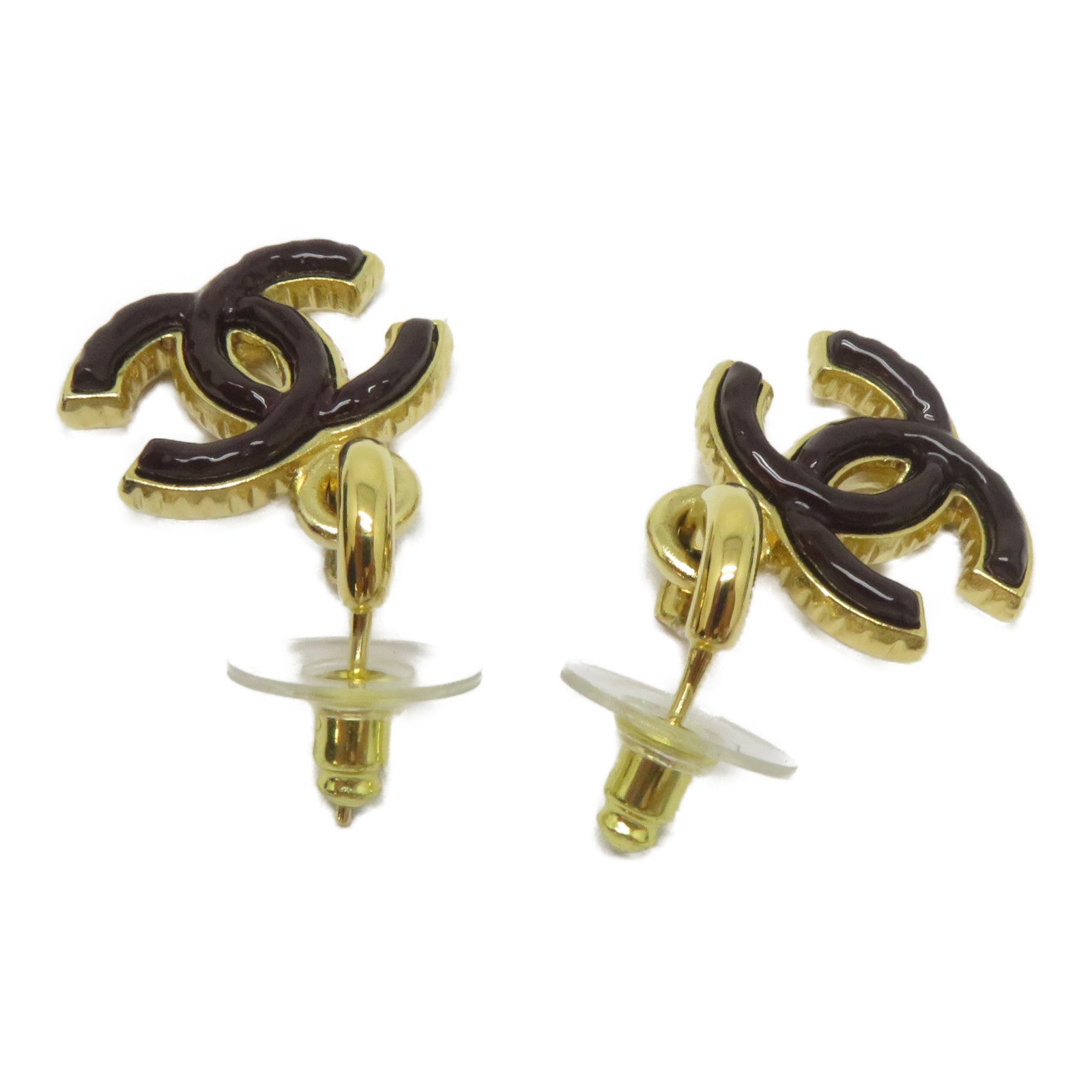 CHANEL 金屬Earrings耳環金色/啡色