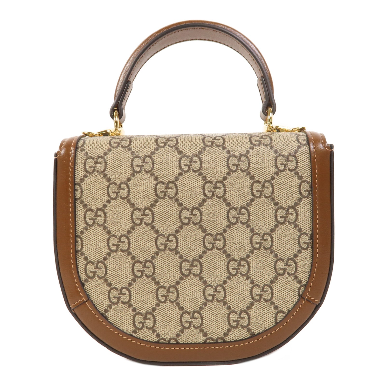 GUCCI 塗層帆布Horsebit 1955 Mini Top Handle金扣手挽肩背兩用袋