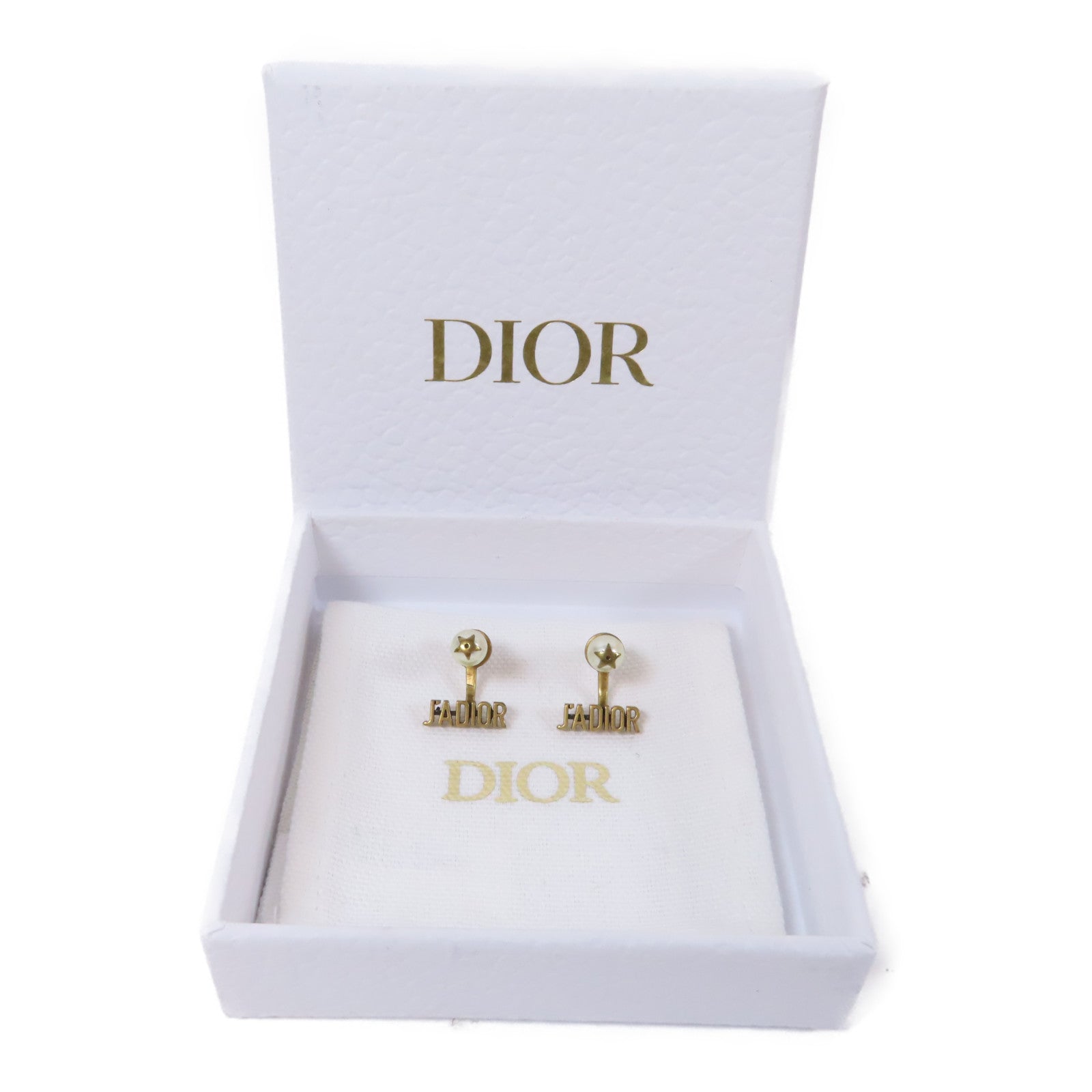 Dior 金屬Petit CD耳環金色