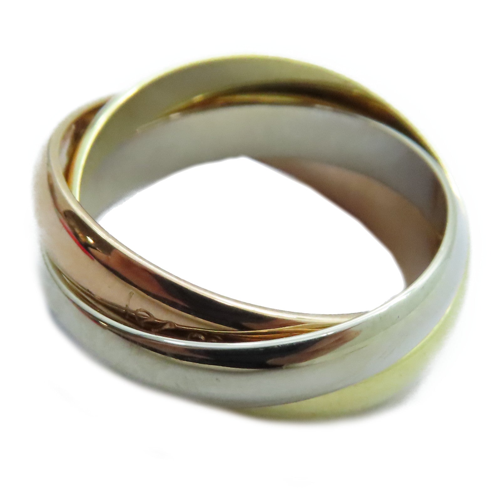 CARTIER 18K黃金/白金/玫瑰金Trinity Ring戒指Cartier#51/US#5.75