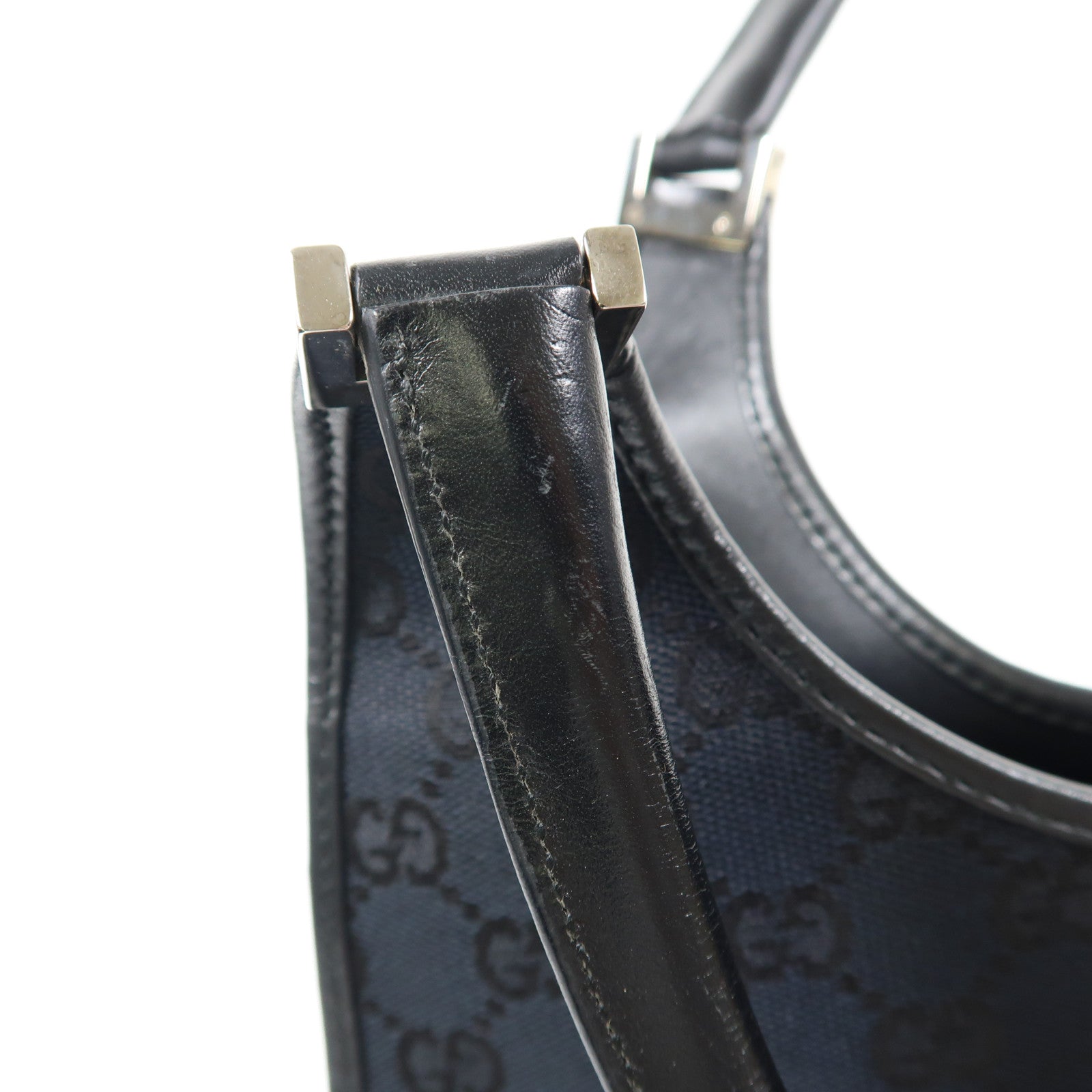 GUCCI 帆布Hand Bag銀扣手挽袋